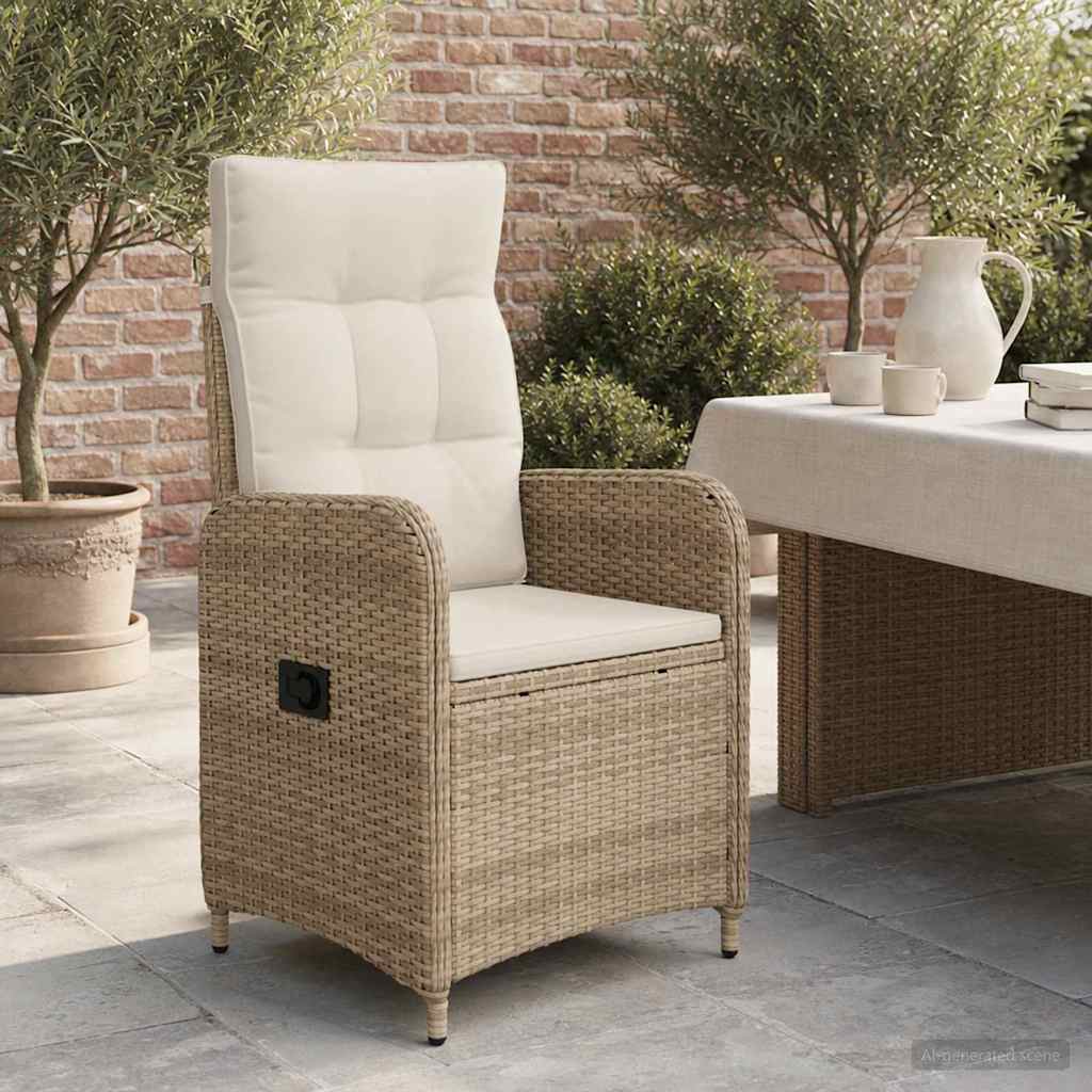 Verstellbarer Gartenstuhl Beige und Cremeweiß