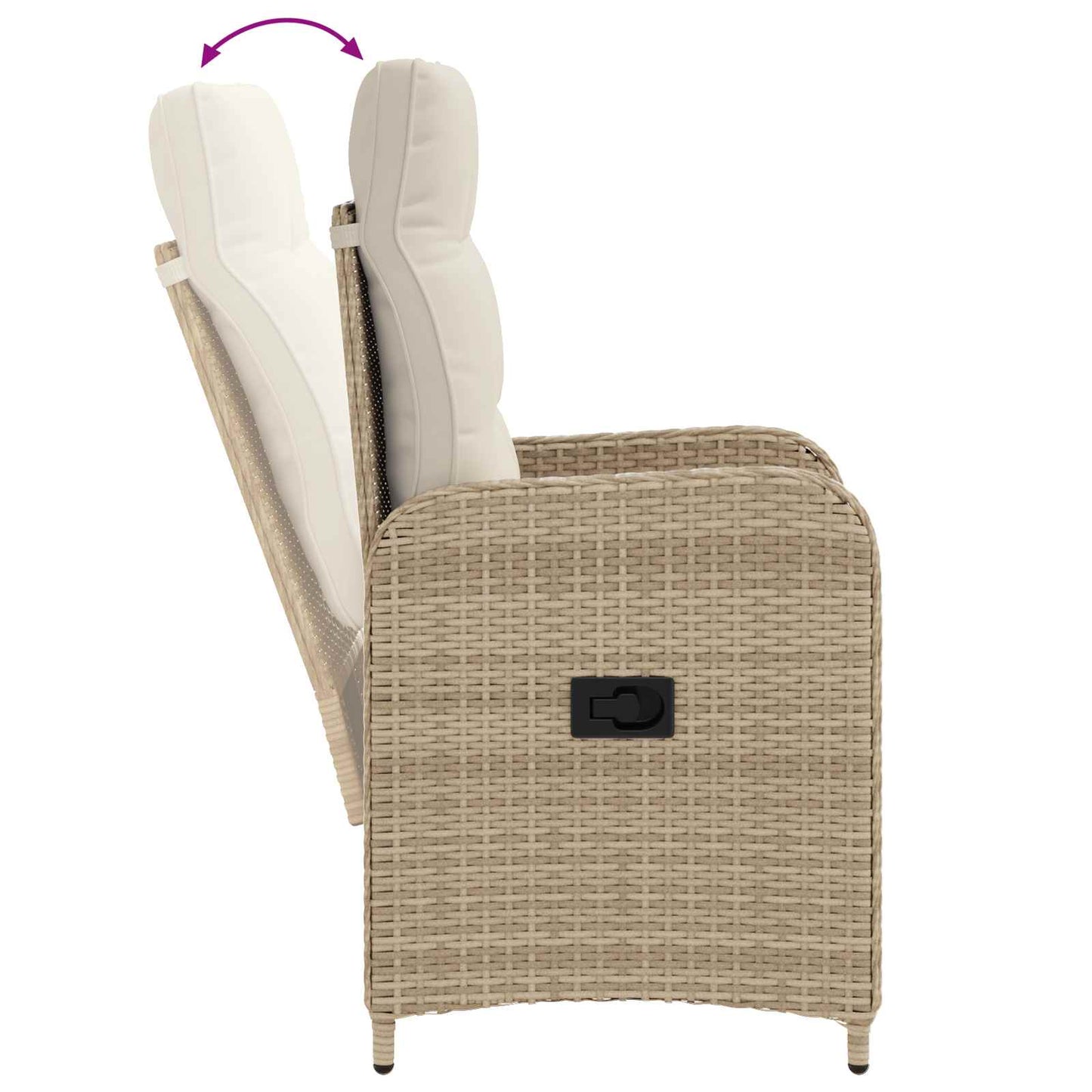 Verstellbarer Gartenstuhl Beige und Cremeweiß