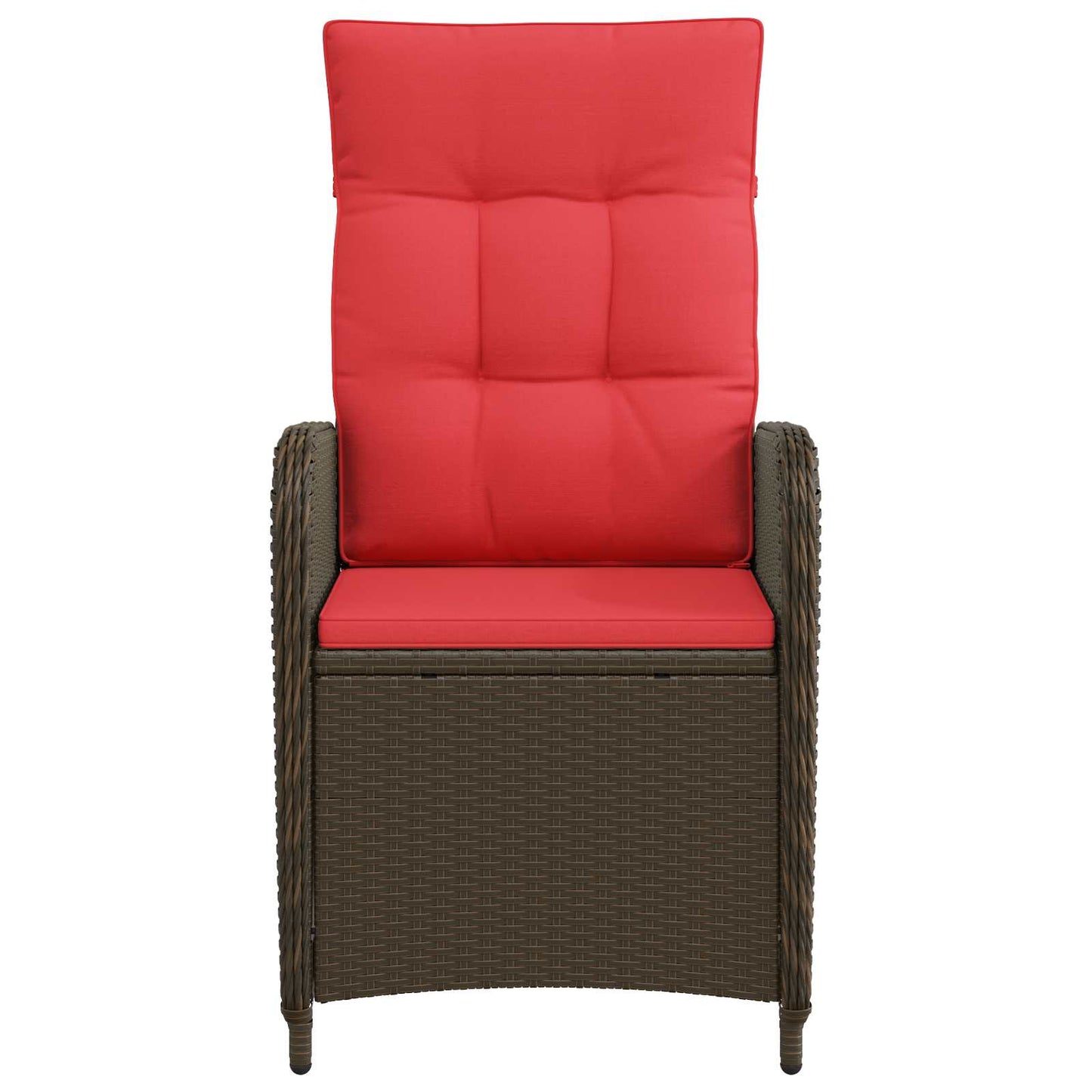 Verstellbarer Gartenstuhl Braun und Rot Poly-Rattan