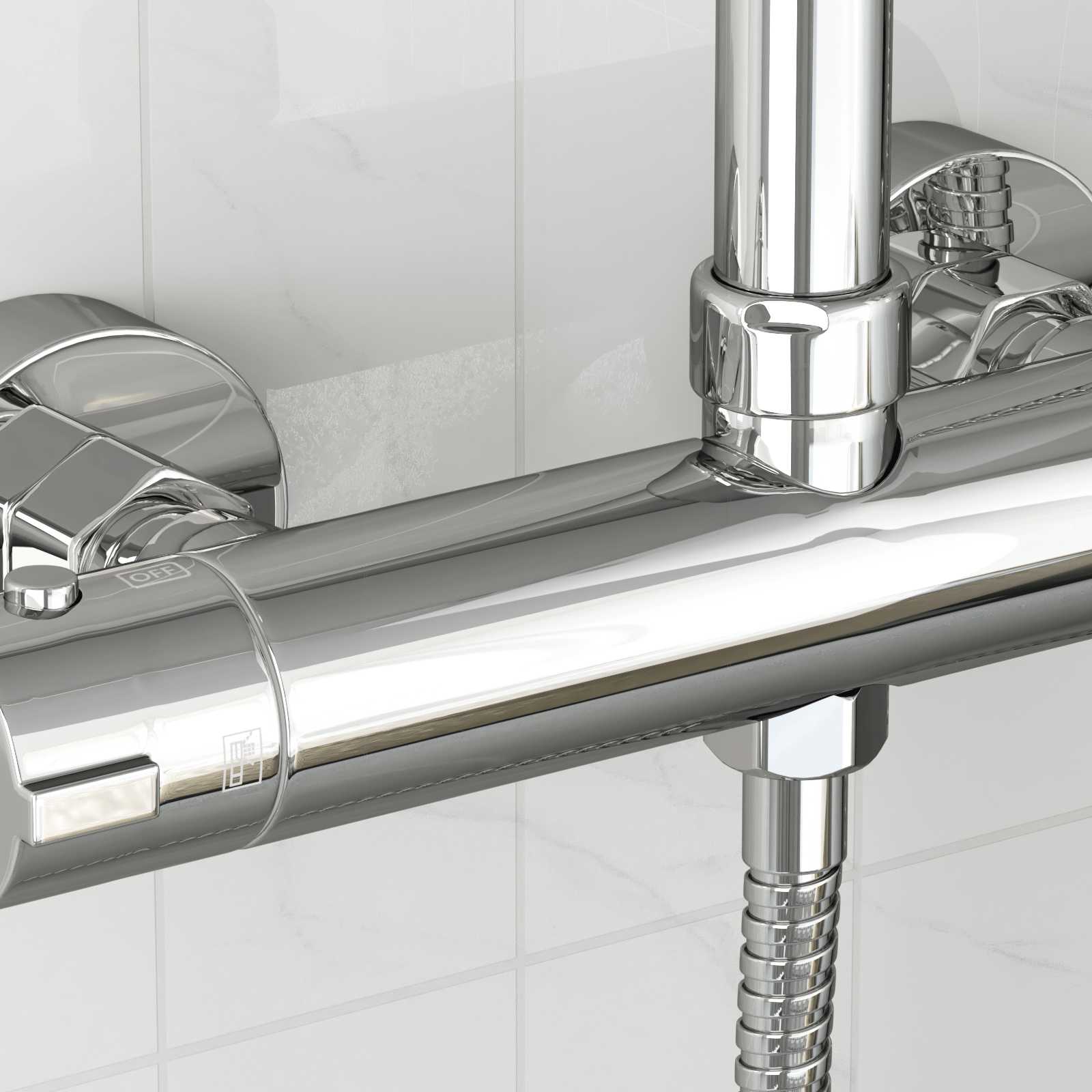 Thermostatischer Duschmischer Edelstahl 201 27 x 8 x 6 cm