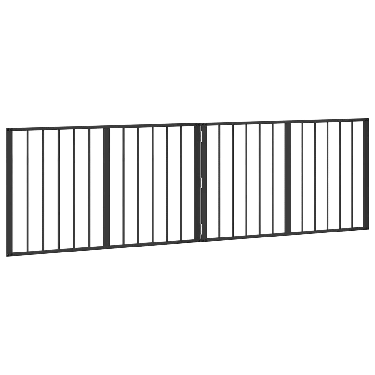Hundetor 2 stk. Schwarz 100 x 60 cm Verzinkter Stahl