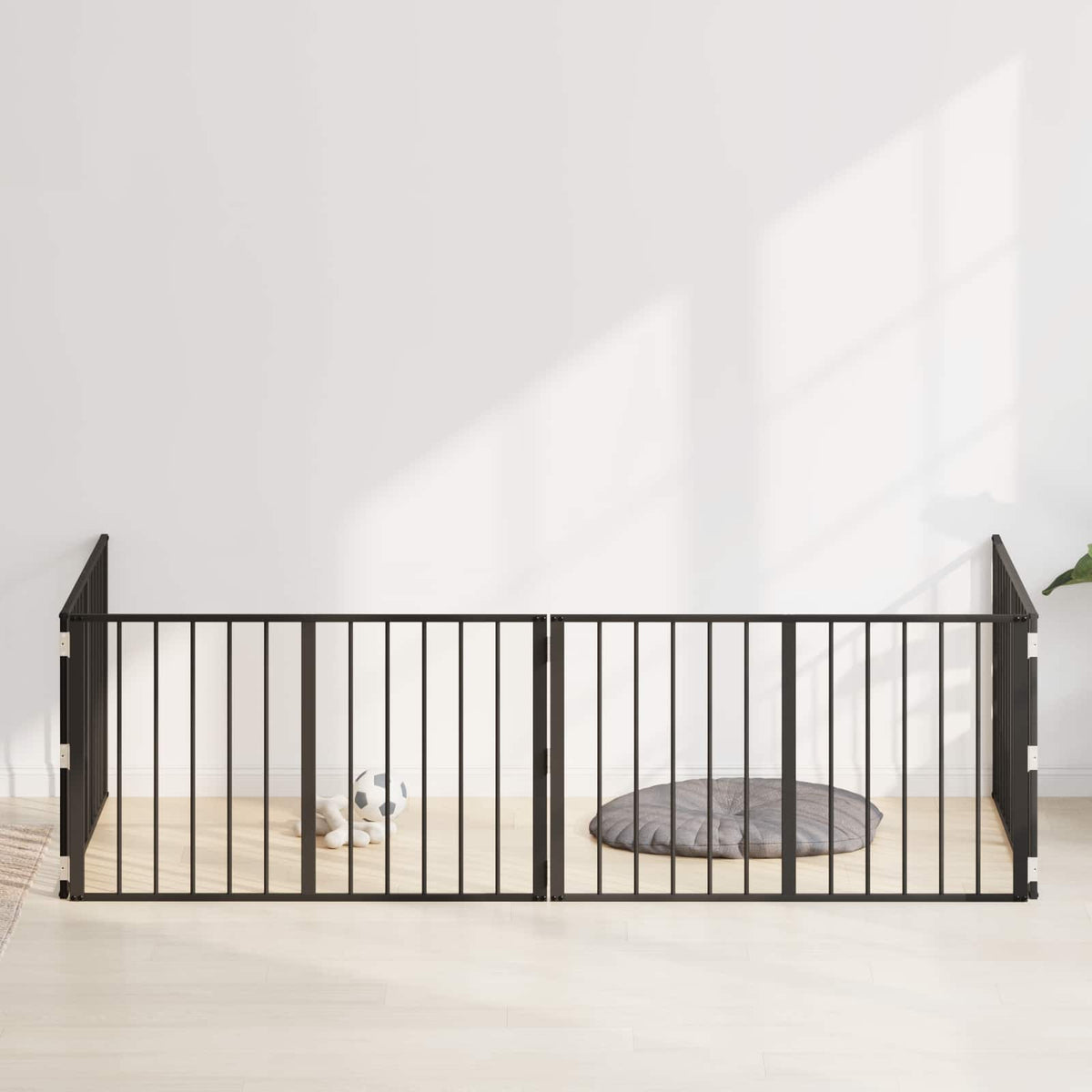 Hundetor 4 stk. Schwarz 100 x 60 cm Verzinkter Stahl