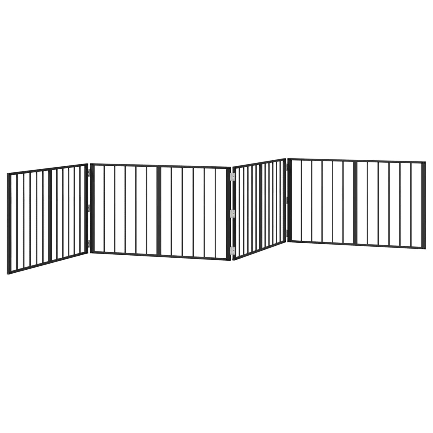 Hundetor 4 stk. Schwarz 100 x 60 cm Verzinkter Stahl