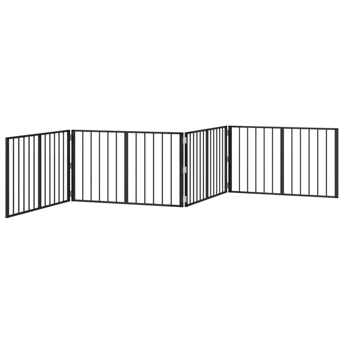 Hundetor 4 stk. Schwarz 100 x 60 cm Verzinkter Stahl