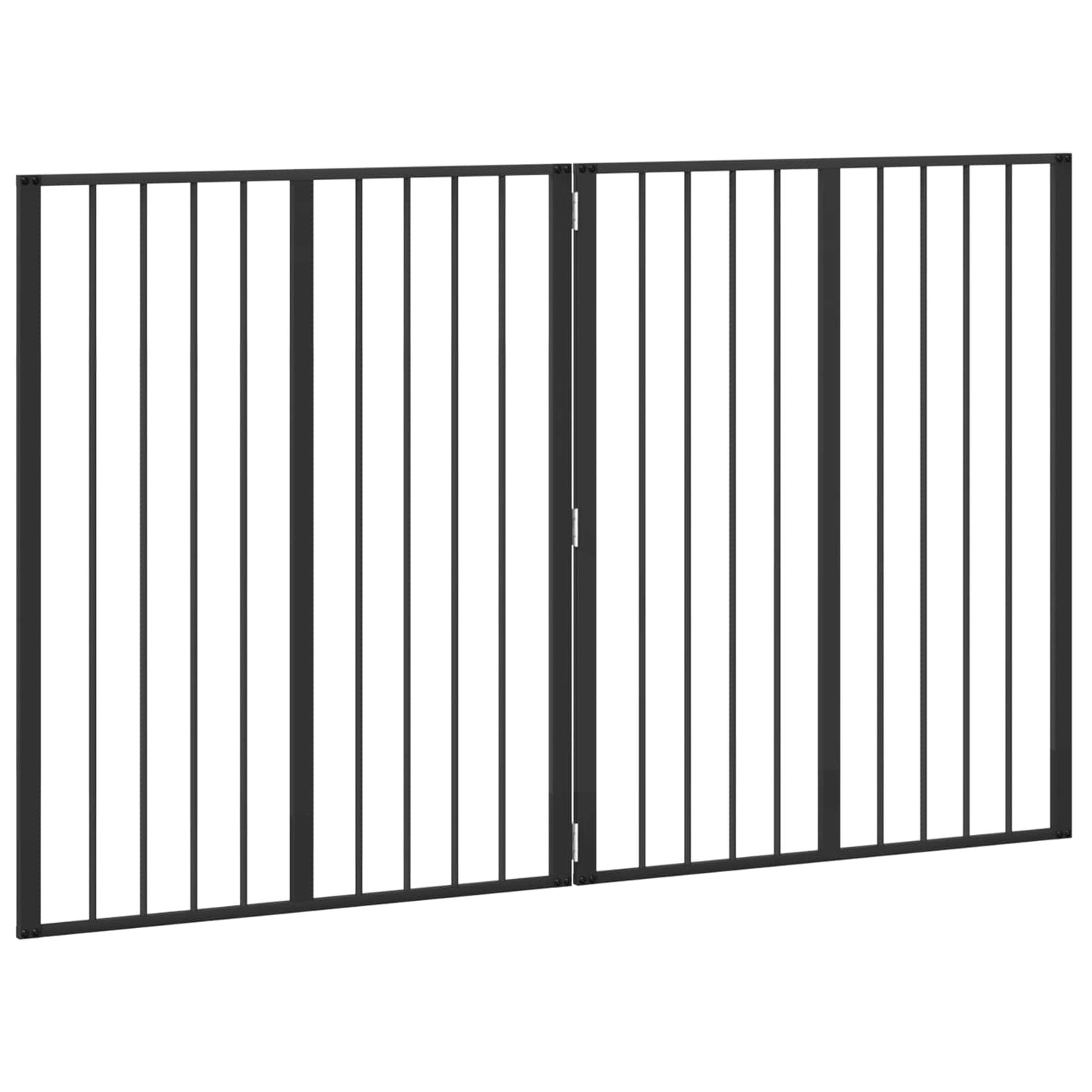 Hundetor 2 stk. Schwarz 80 x 100 cm Verzinkter Stahl