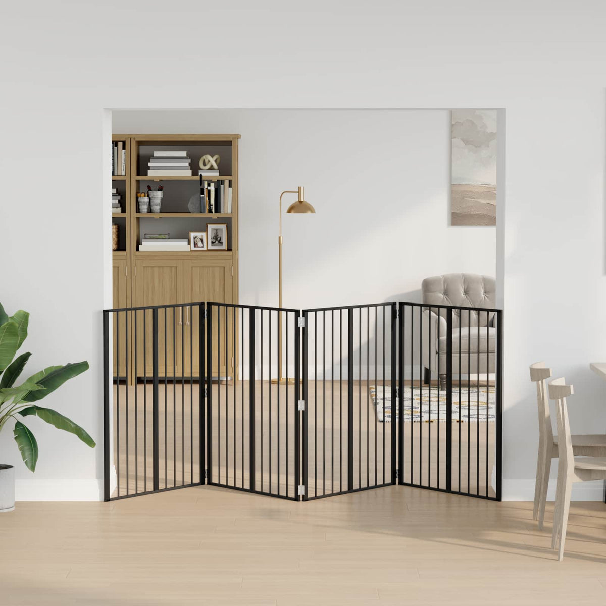 Hundetor 4 stk. Schwarz 80 x 100 cm Verzinkter Stahl