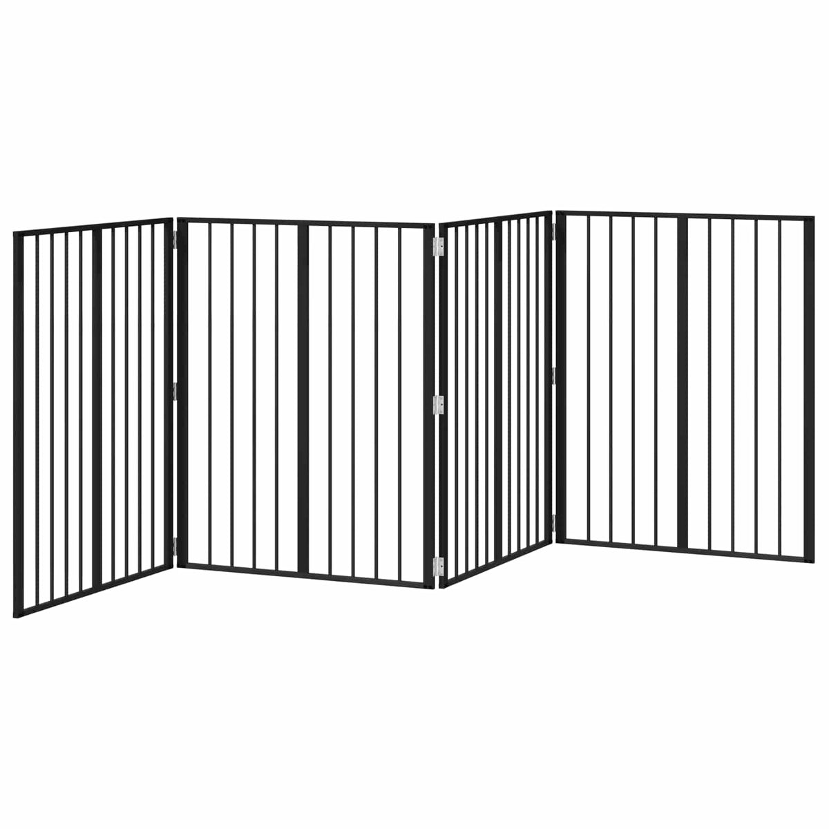 Hundetor 4 stk. Schwarz 80 x 100 cm Verzinkter Stahl