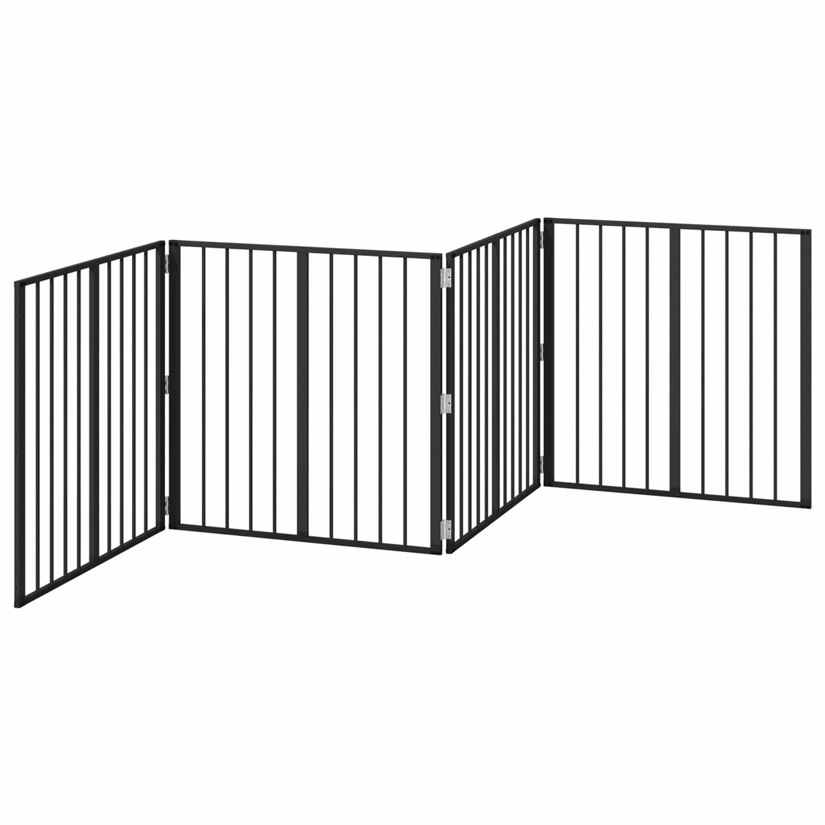 Hundetor 4 stk. Schwarz 80 x 80 cm Verzinkter Stahl