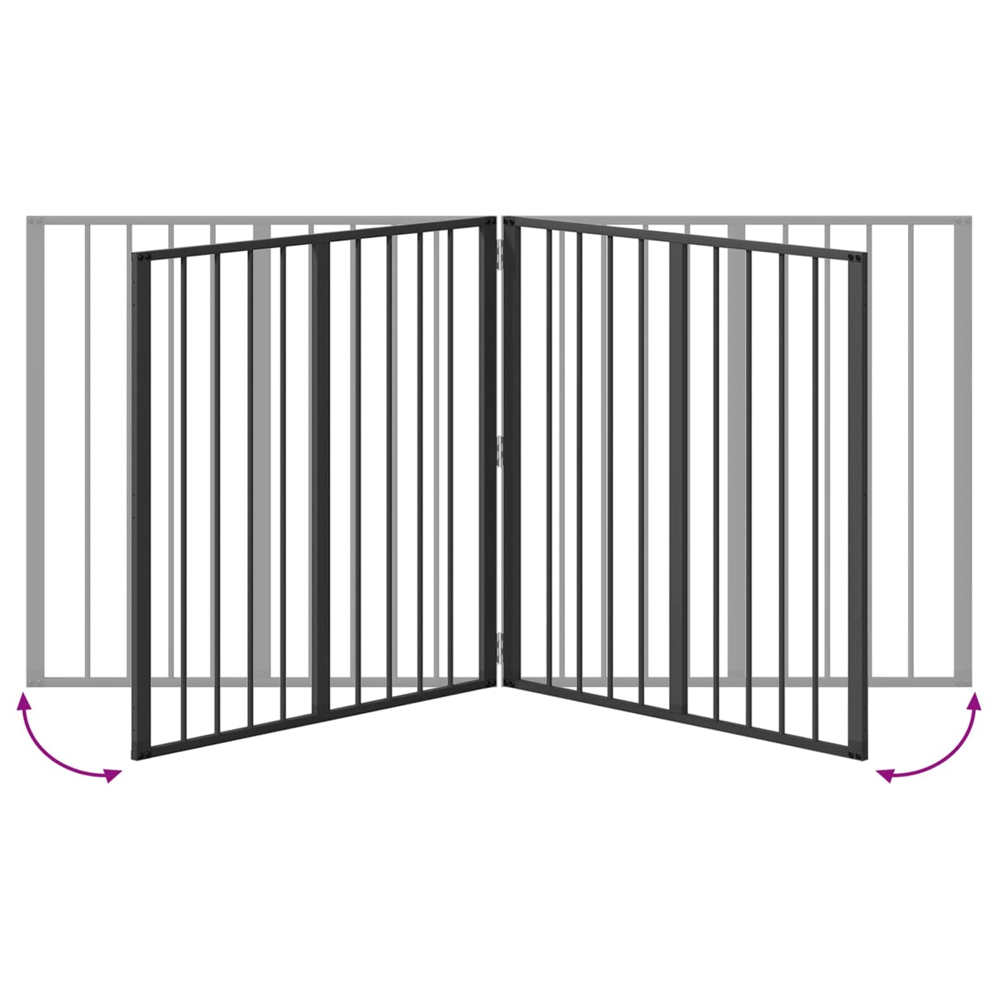 Hundetor 4 stk. Schwarz 80 x 80 cm Verzinkter Stahl