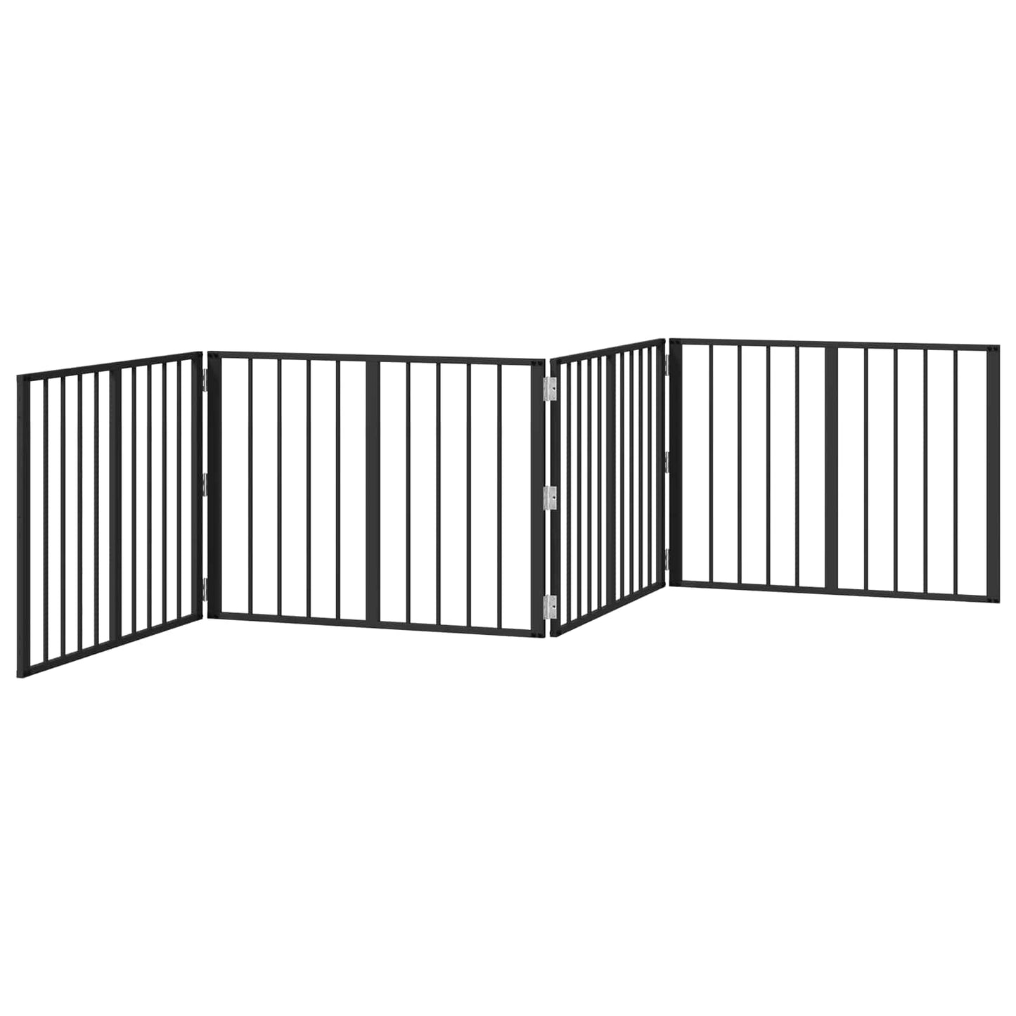 Hundetor 4 stk. Schwarz 80 x 60 cm Verzinkter Stahl