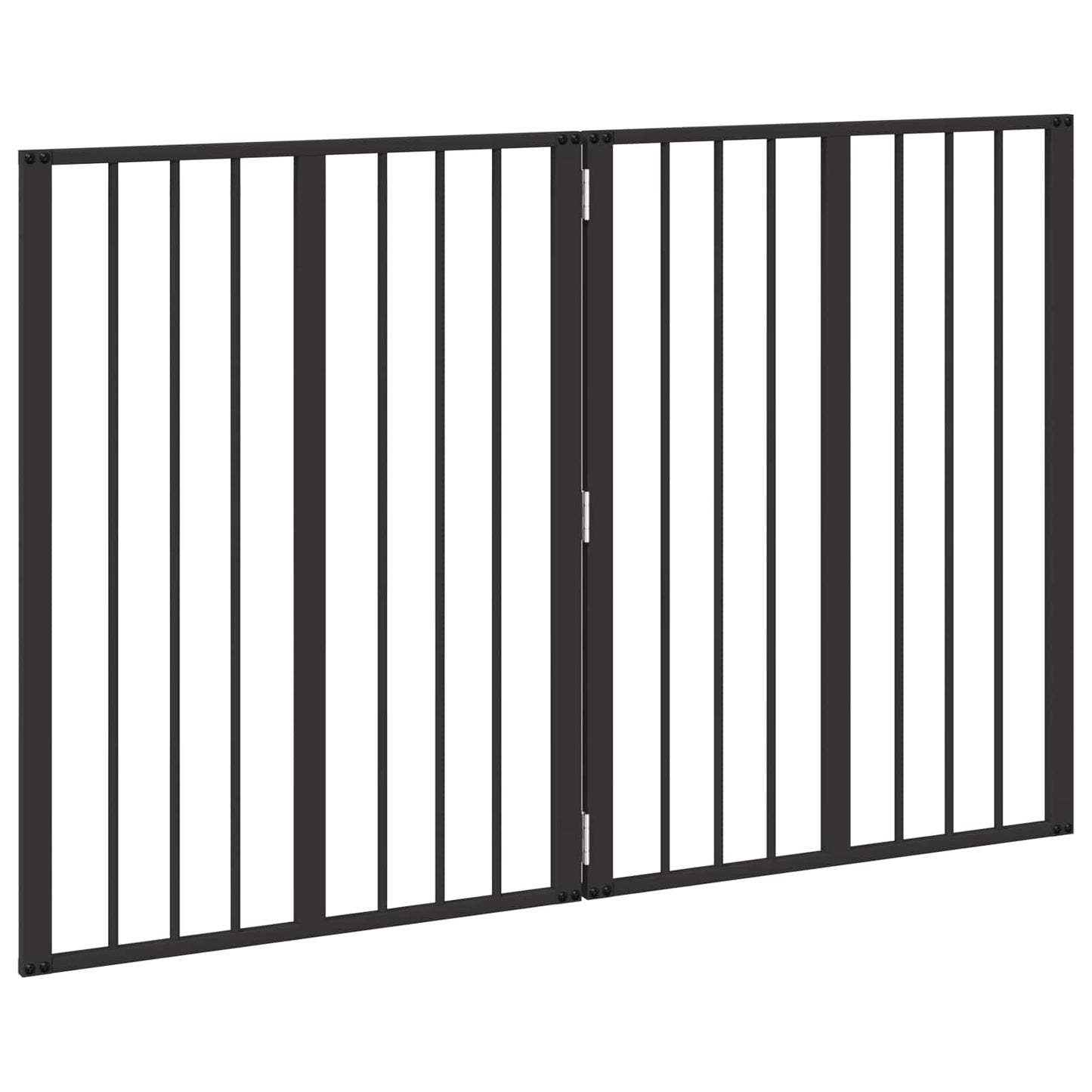 Hundetor 2 stk. Schwarz 60 x 80 cm Verzinkter Stahl