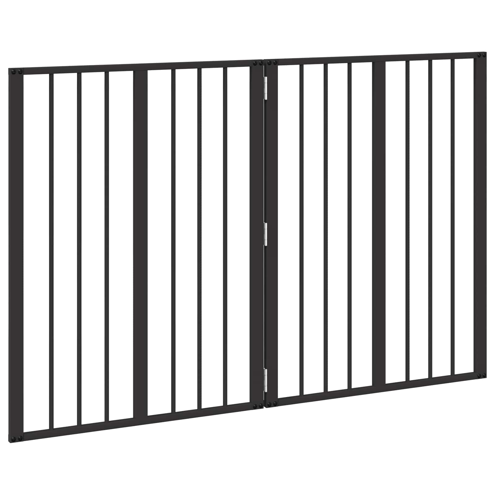 Hundetor 2 stk. Schwarz 60 x 80 cm Verzinkter Stahl