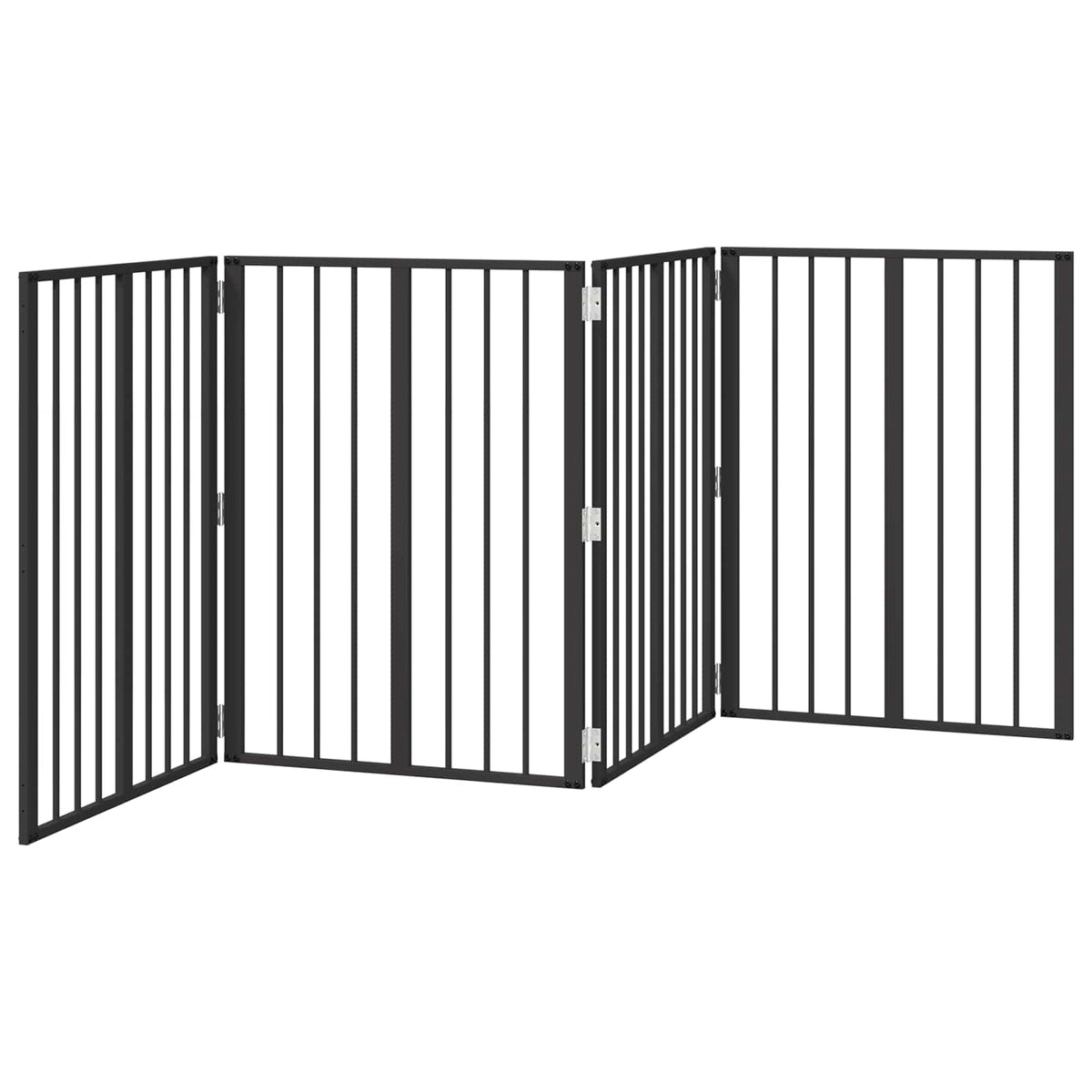 Hundetor 4 stk. Schwarz 60 x 80 cm Verzinkter Stahl