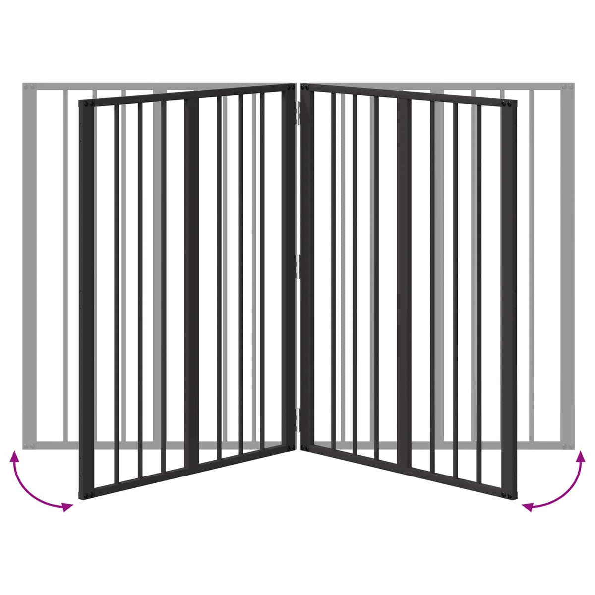 Hundetor 4 stk. Schwarz 60 x 80 cm Verzinkter Stahl