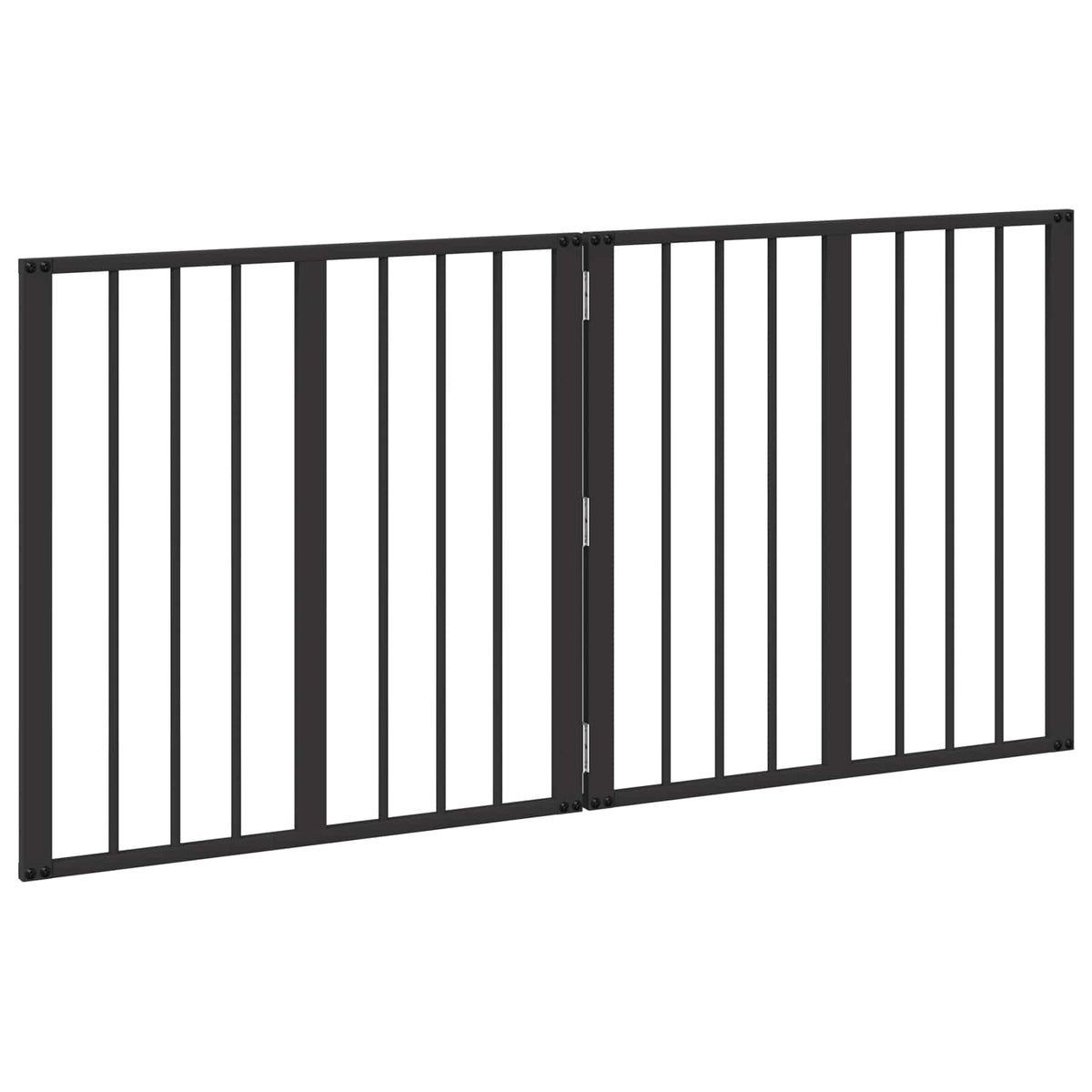 Hundetor 2 stk. Schwarz 60 x 60 cm Verzinkter Stahl