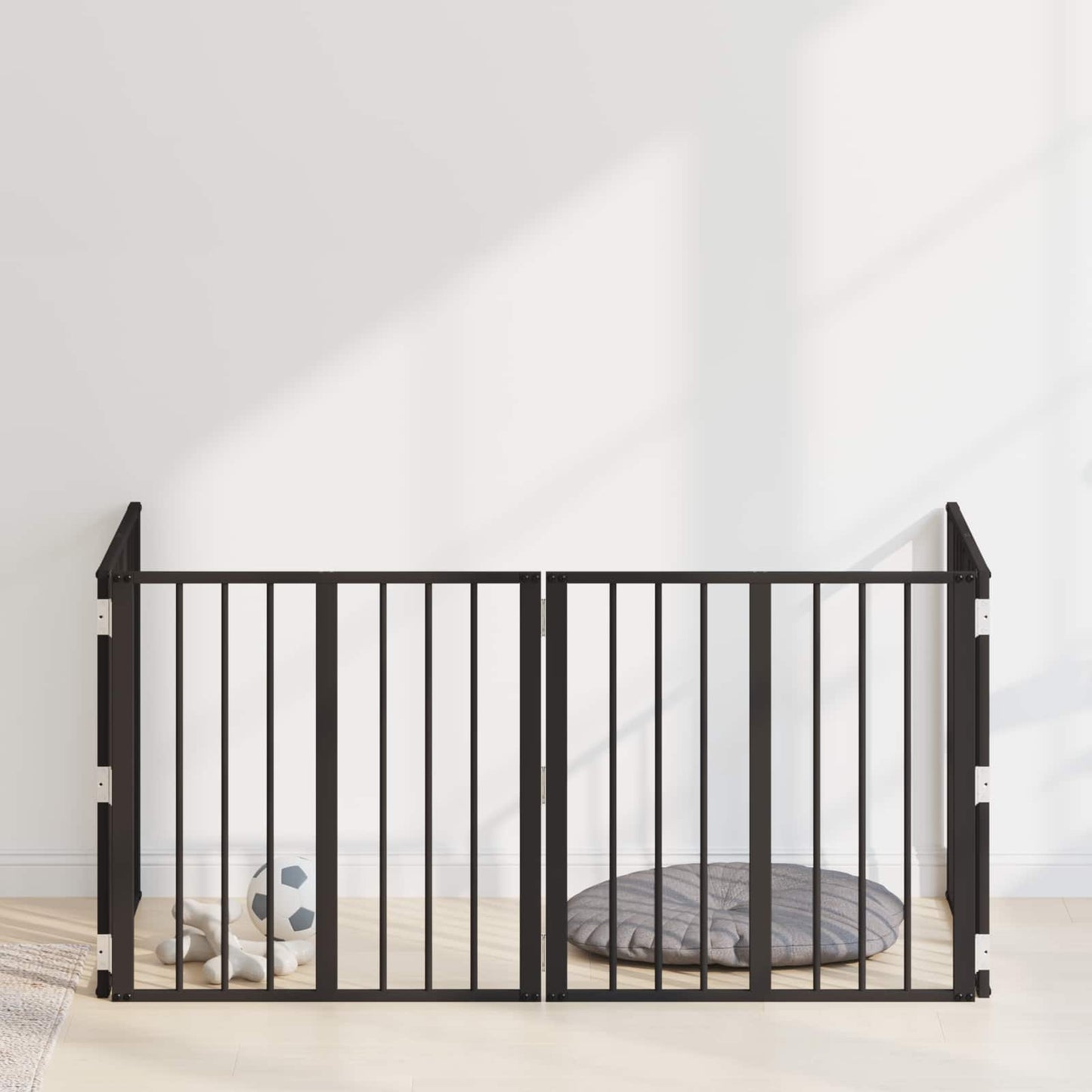 Hundetor 4 stk. Schwarz 60 x 60 cm Verzinkter Stahl