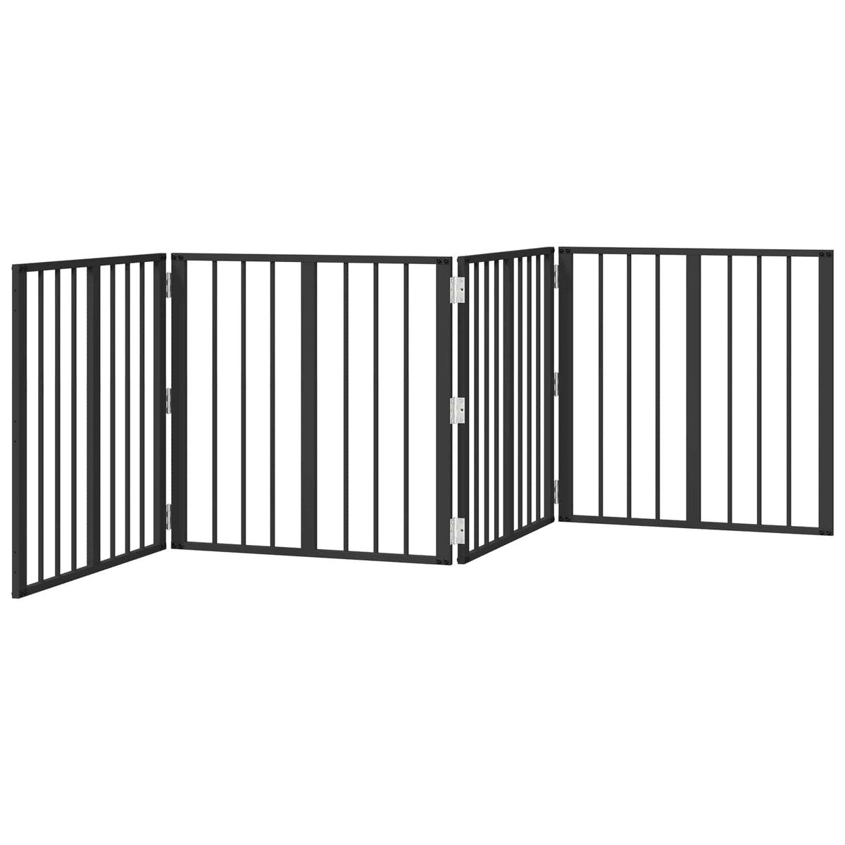 Hundetor 4 stk. Schwarz 60 x 60 cm Verzinkter Stahl