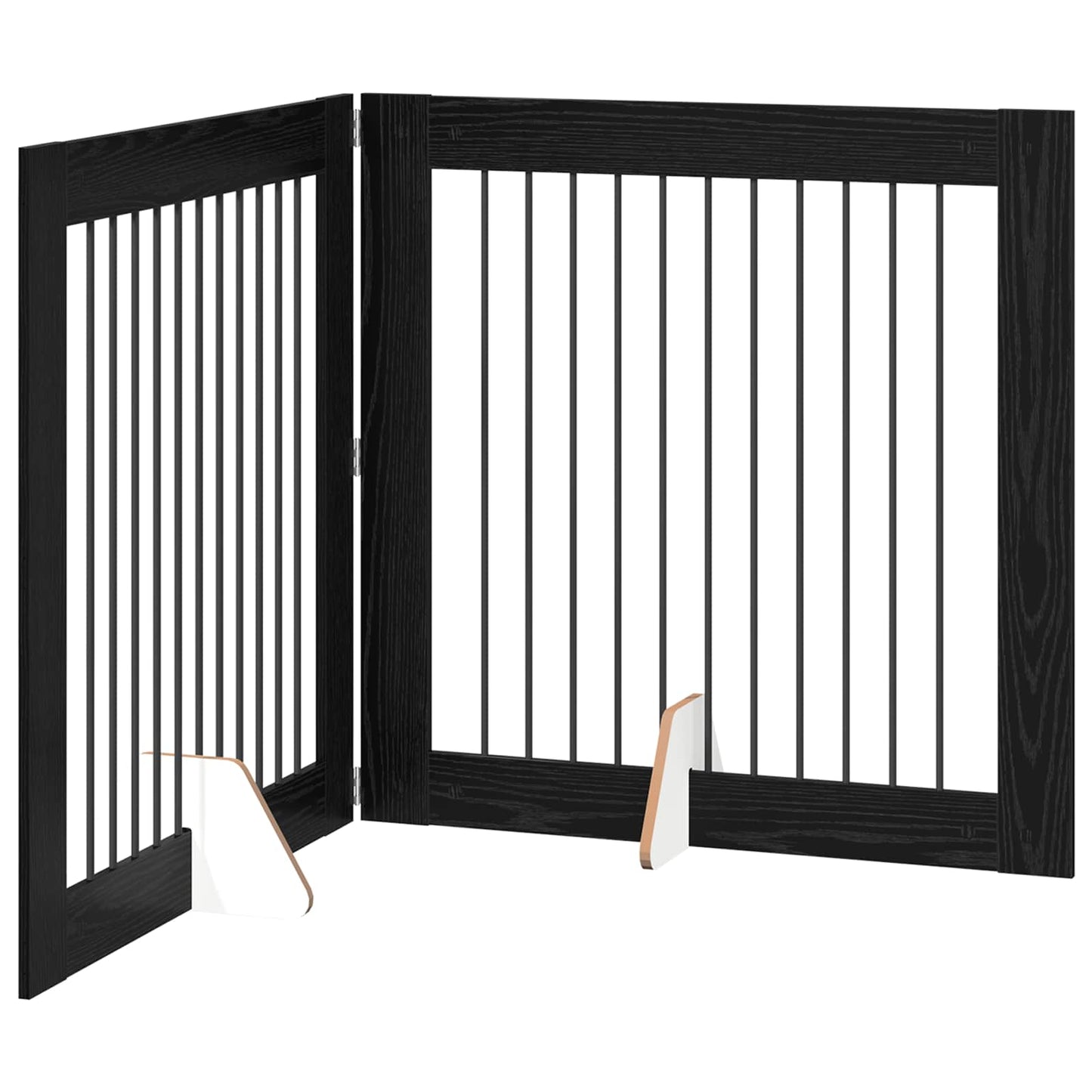 Klappbares Hundetor mit Ständern 2 stk. Schwarz Eichen-Optik