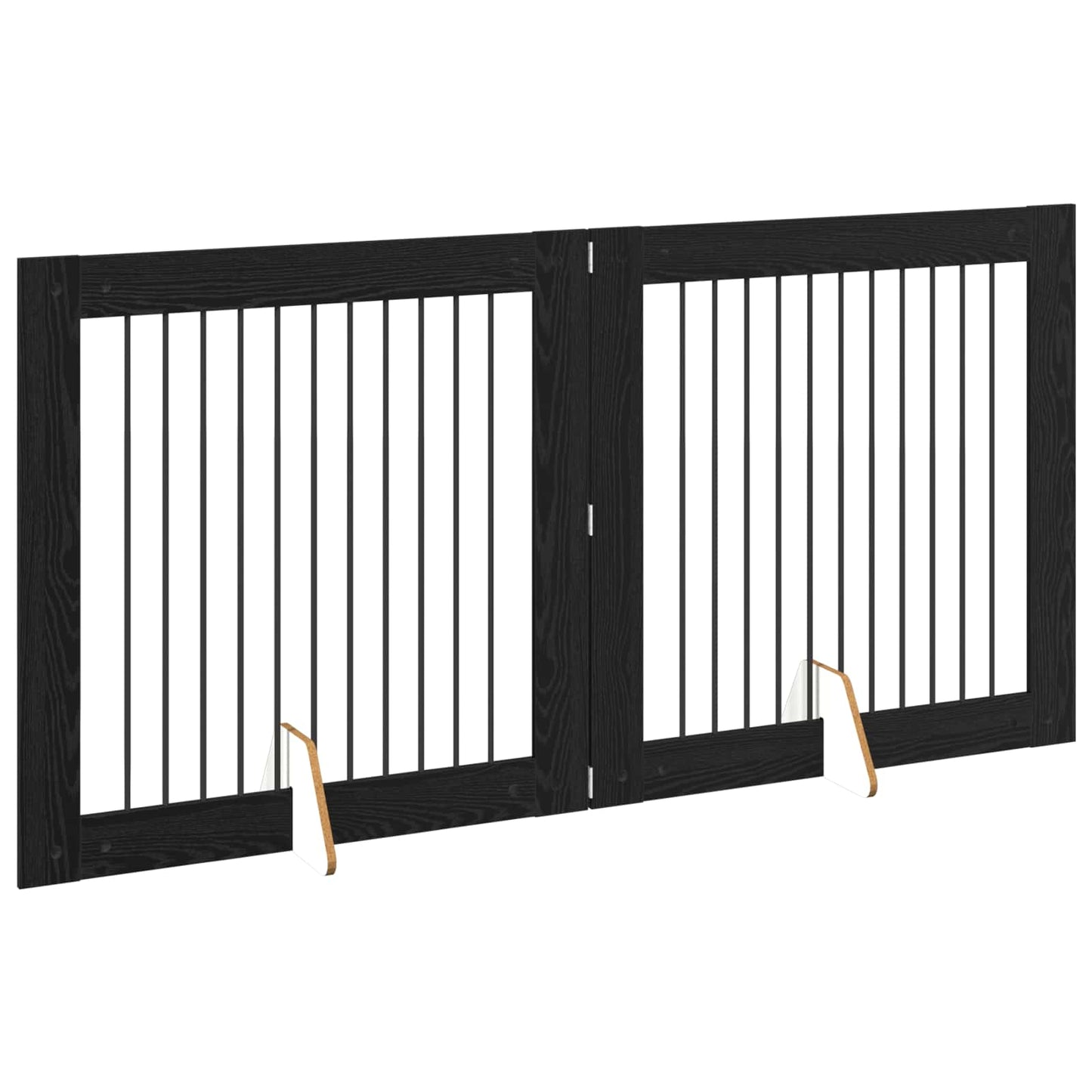 Klappbares Hundetor mit Ständern 2 stk. Schwarz Eichen-Optik