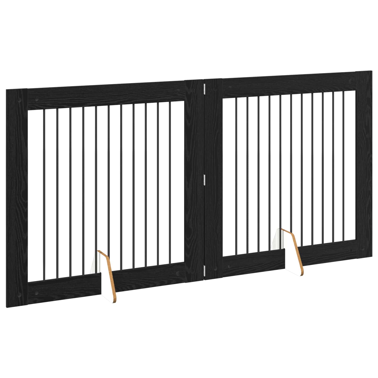 Klappbares Hundetor mit Ständern 2 stk. Schwarz Eichen-Optik