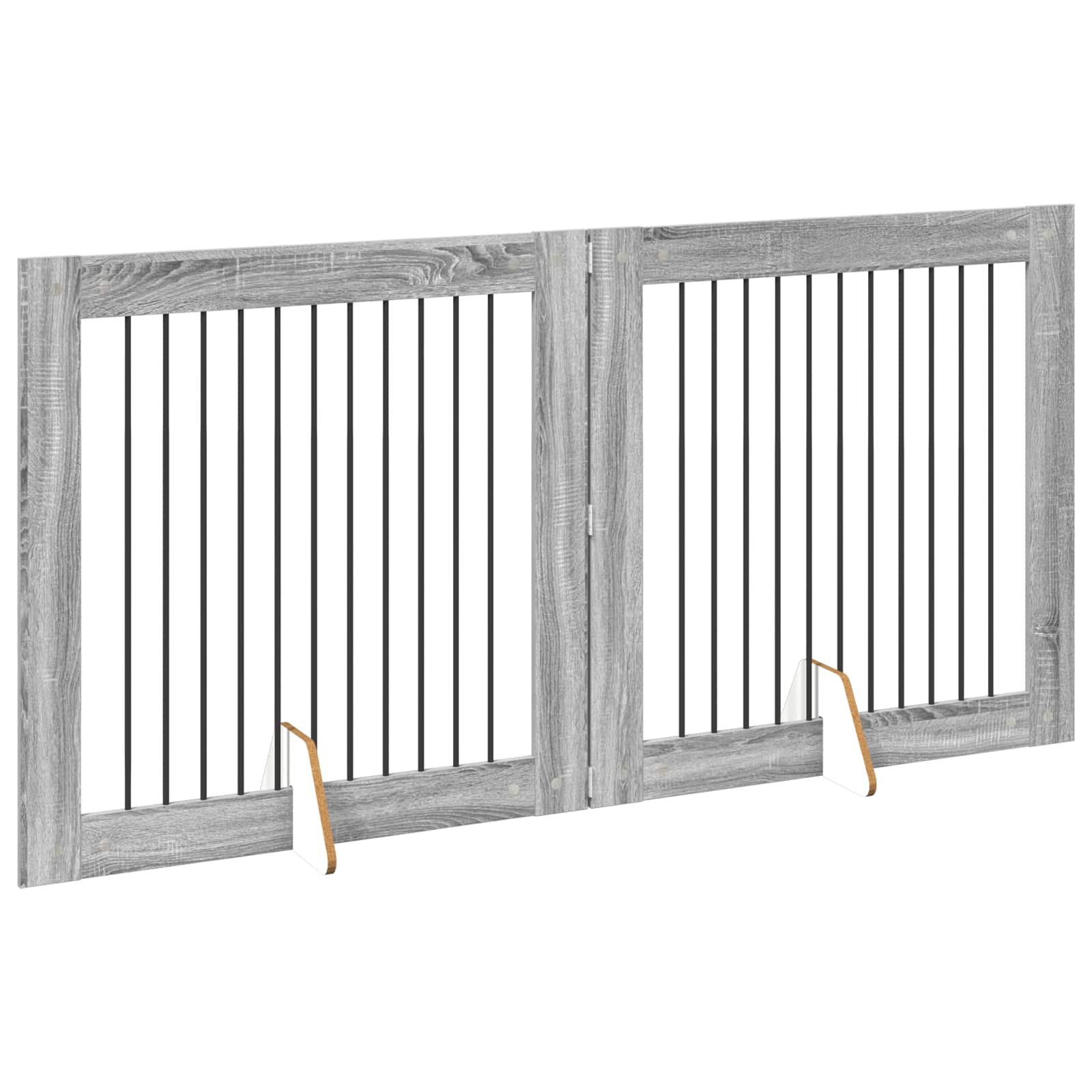 Klappbares Hundetor mit Ständern 2 stk. Sonoma-Grau 200,5 cm