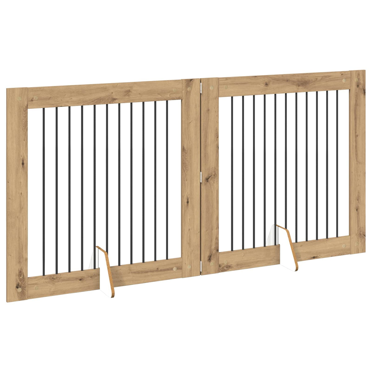 Klappbares Hundetor mit Ständern 2 stk. Artisan-Eiche 200,5 cm