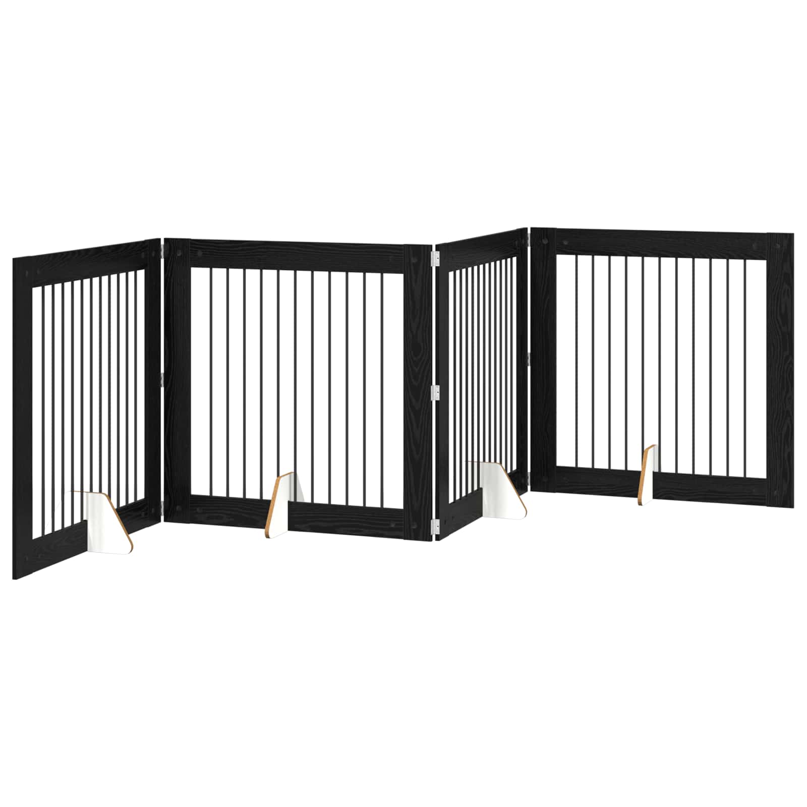 Klappbares Hundetor mit Ständern 4 stk. Schwarz Eichen-Optik