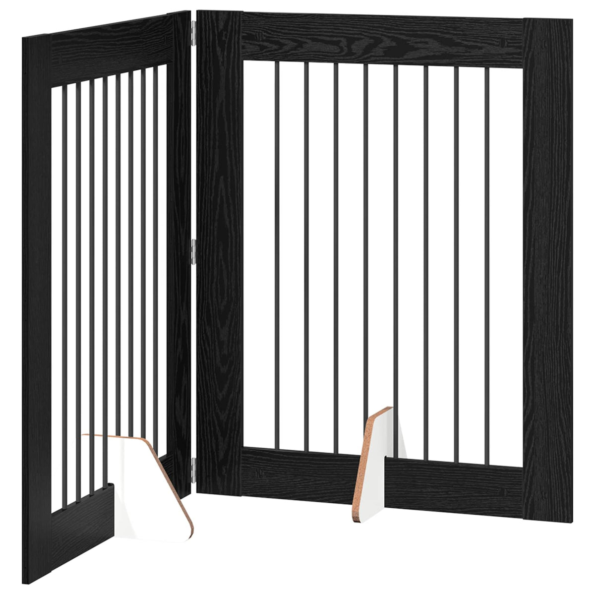 Klappbares Hundetor mit Ständern 2 stk. Schwarz Eichen-Optik