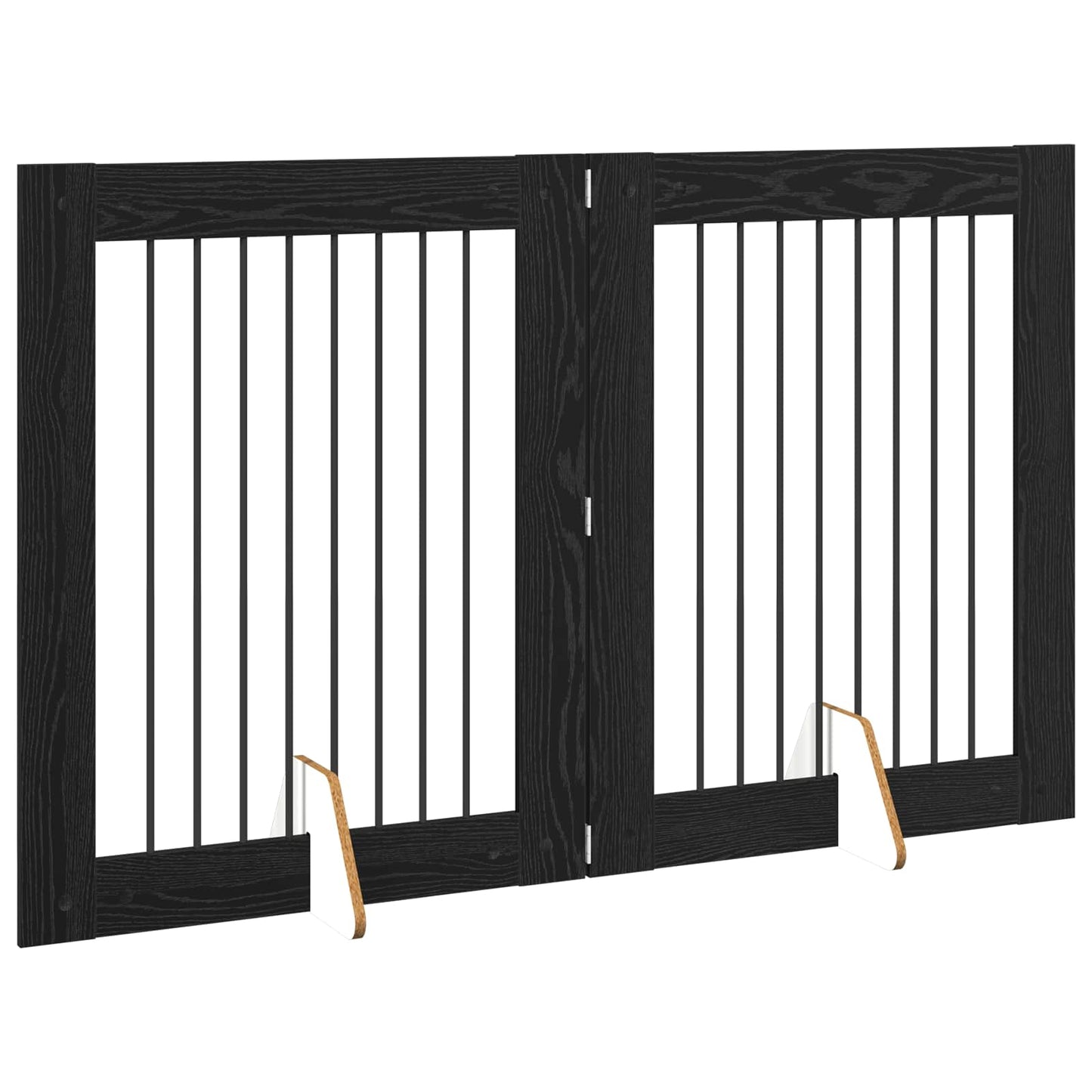 Klappbares Hundetor mit Ständern 2 stk. Schwarz Eichen-Optik