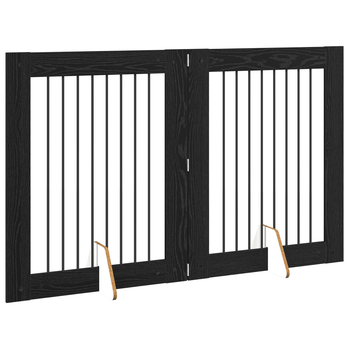 Klappbares Hundetor mit Ständern 2 stk. Schwarz Eichen-Optik
