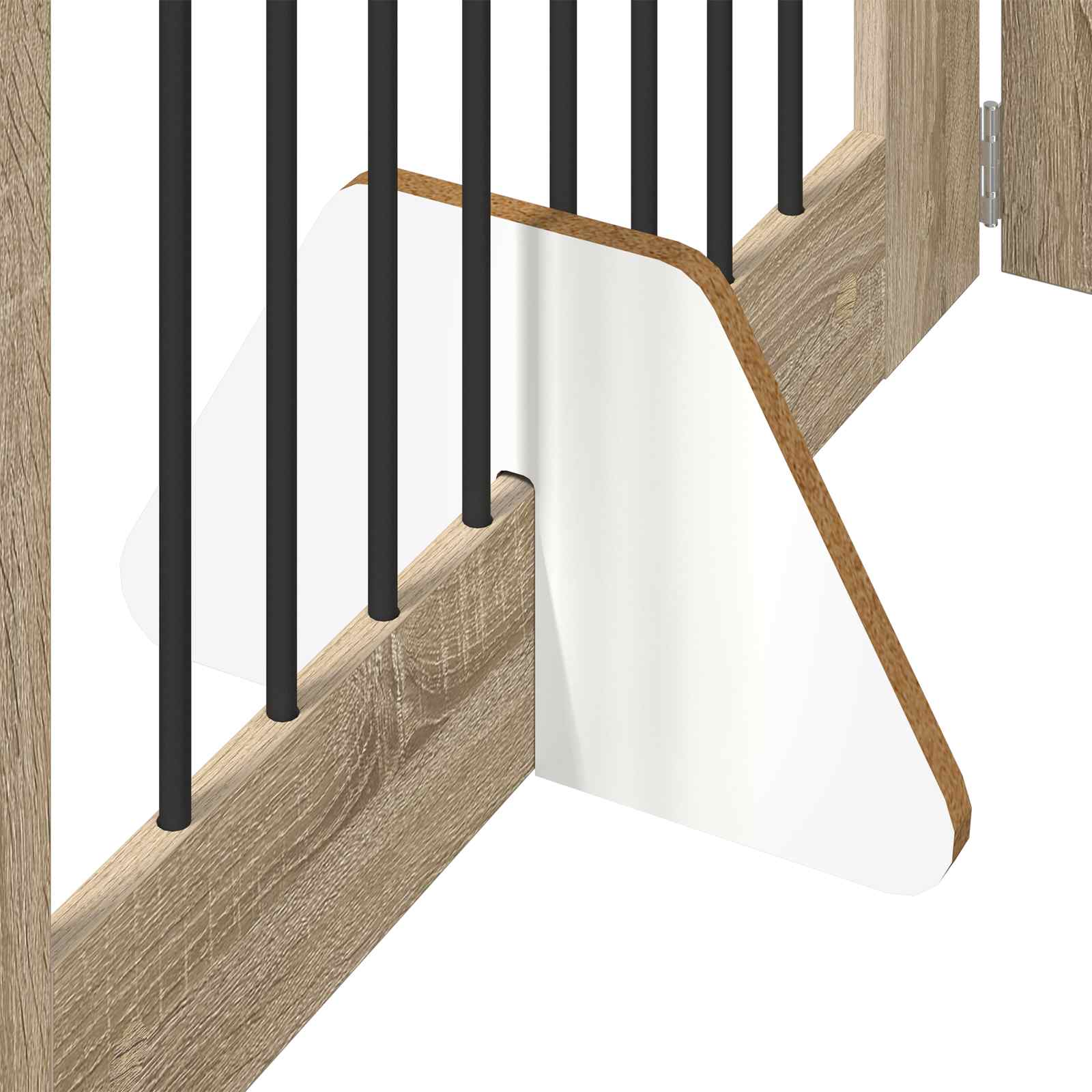 Klappbares Hundetor mit Ständern 2 stk. Sonoma-Eiche 160,5 cm