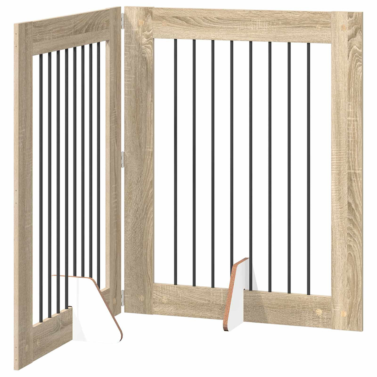 Klappbares Hundetor mit Ständern 2 stk. Sonoma-Eiche 160,5 cm