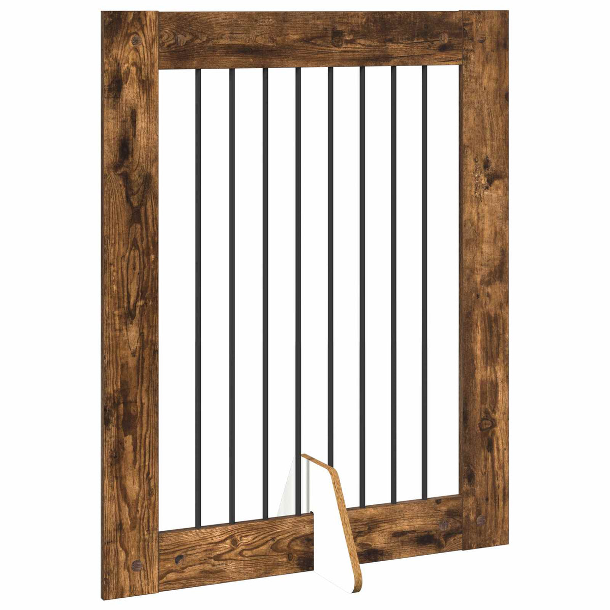 Klappbares Hundetor mit Ständern 2 stk. Räuchereiche 160,5 cm