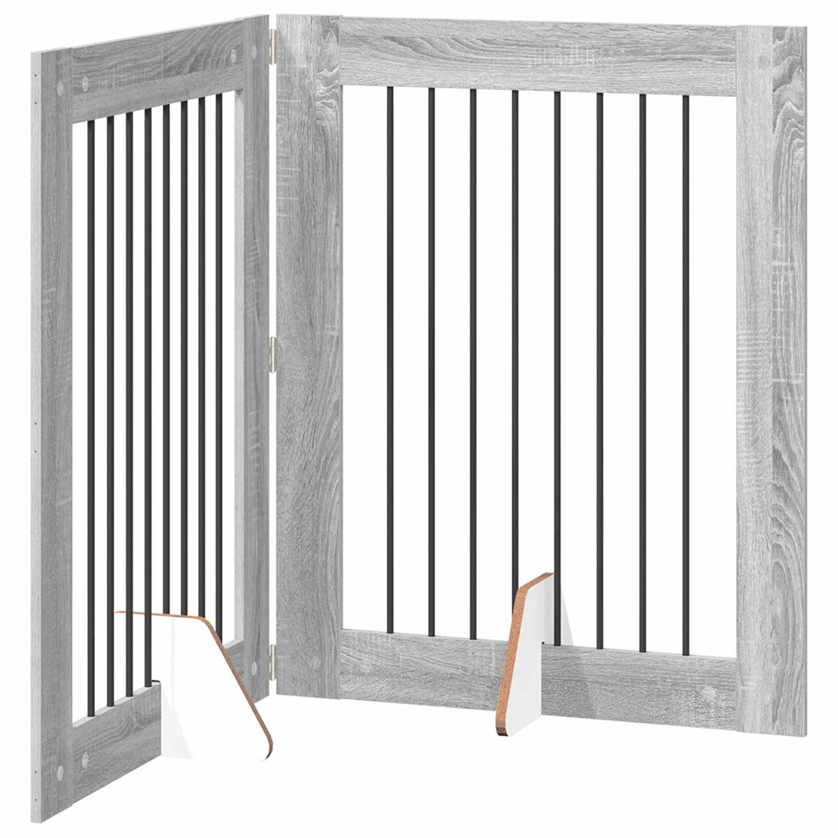Klappbares Hundetor mit Ständern 2 stk. Sonoma-Grau 160,5 cm