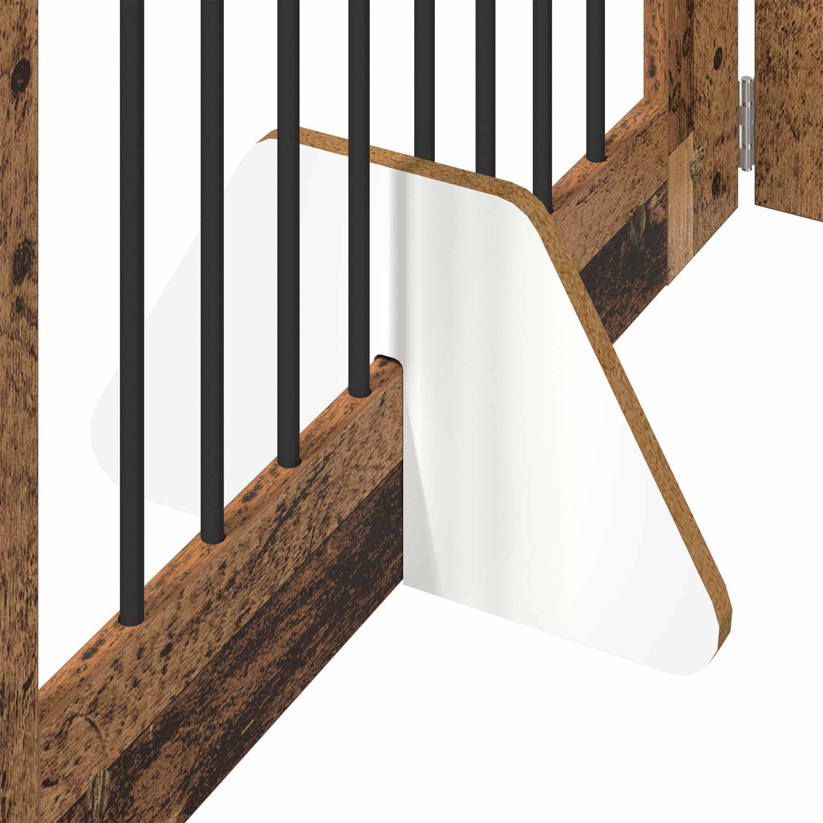 Klappbares Hundetor mit Ständern 2 stk. Altholz 160,5 cm