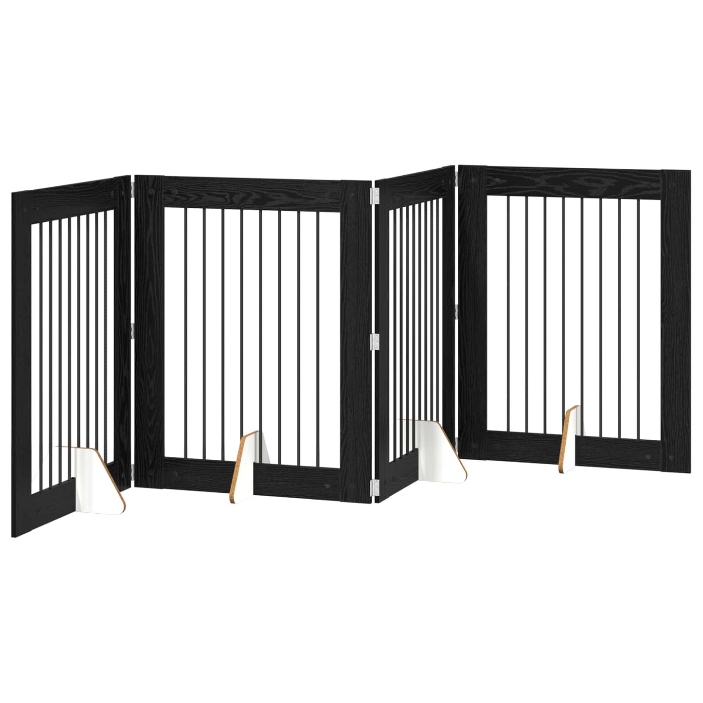 Klappbares Hundetor mit Ständern 4 stk. Schwarz Eichen-Optik