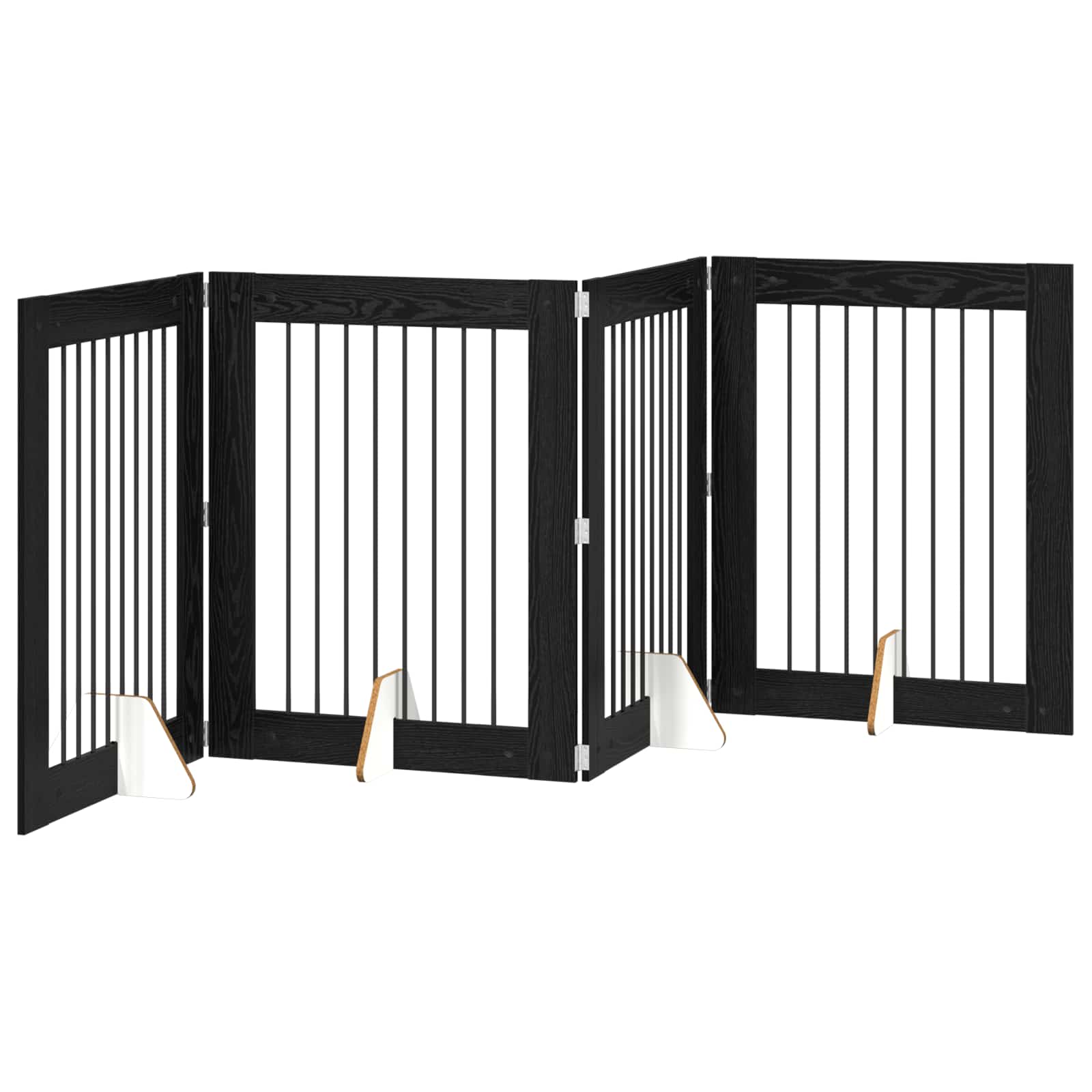Klappbares Hundetor mit Ständern 4 stk. Schwarz Eichen-Optik