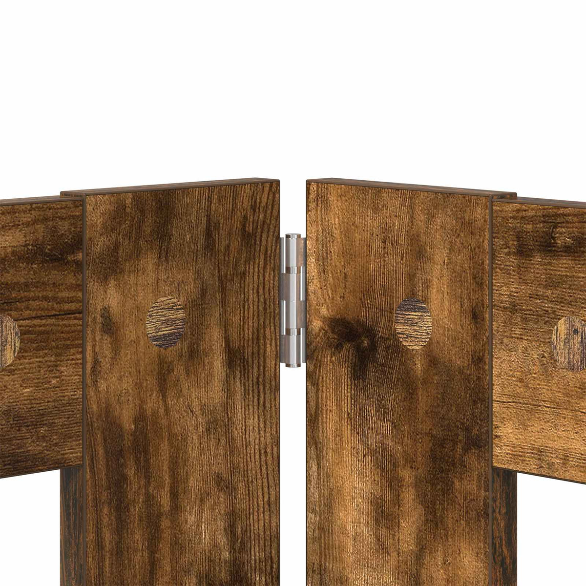 Klappbares Hundetor mit Ständern 4 stk. Räuchereiche 321 cm