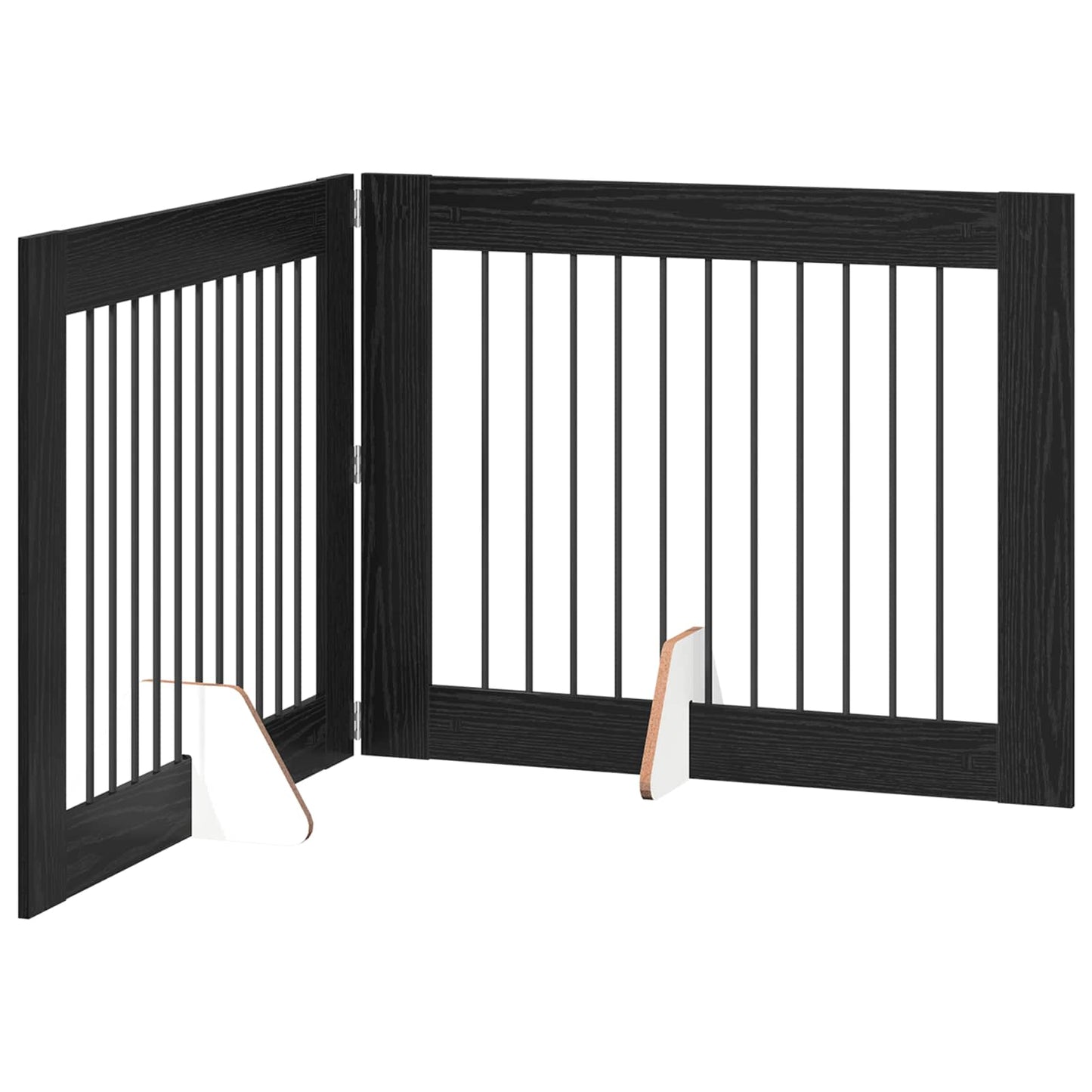 Klappbares Hundetor mit Ständern 2 stk. Schwarz Eichen-Optik