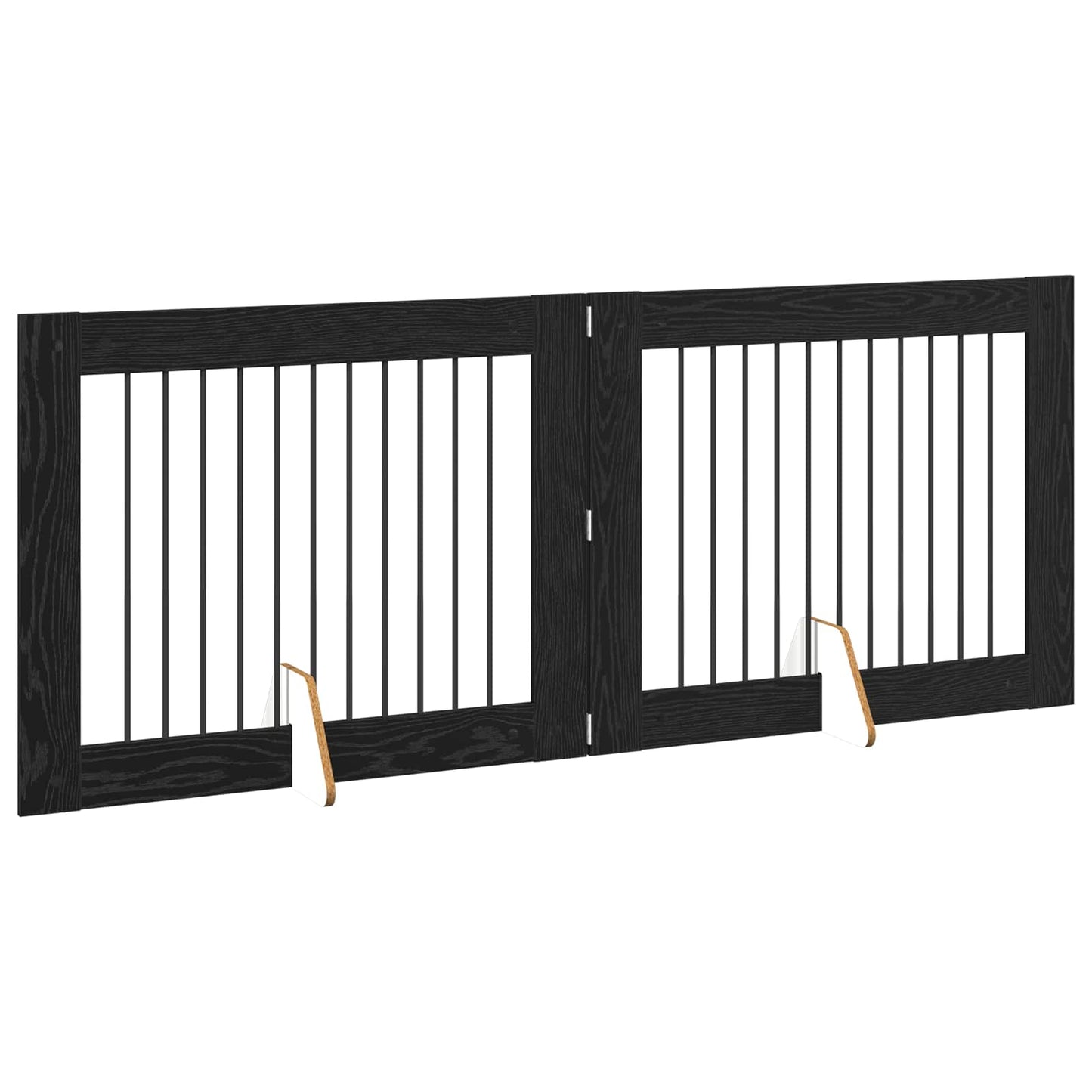 Klappbares Hundetor mit Ständern 2 stk. Schwarz Eichen-Optik