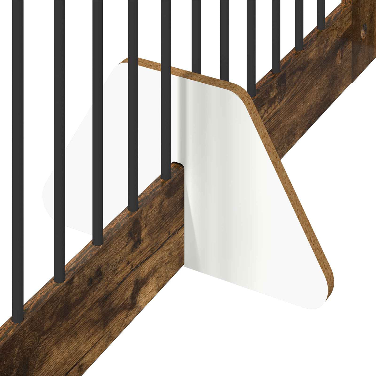 Klappbares Hundetor mit Ständern 2 stk. Räuchereiche 200,5 cm