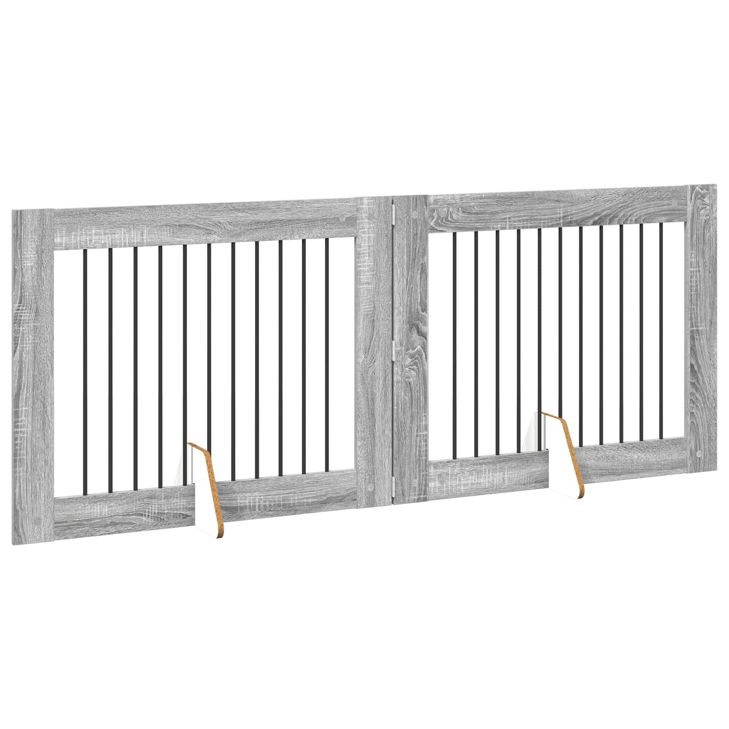 Klappbares Hundetor mit Ständern 2 stk. Sonoma-Grau 200,5 cm