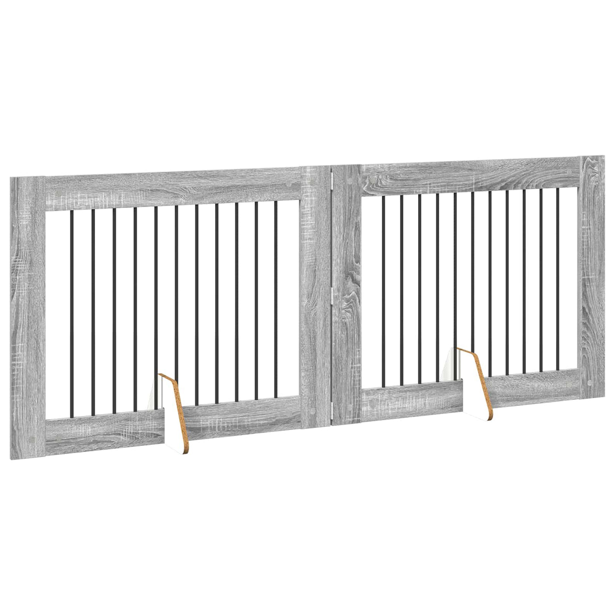 Klappbares Hundetor mit Ständern 2 stk. Sonoma-Grau 200,5 cm
