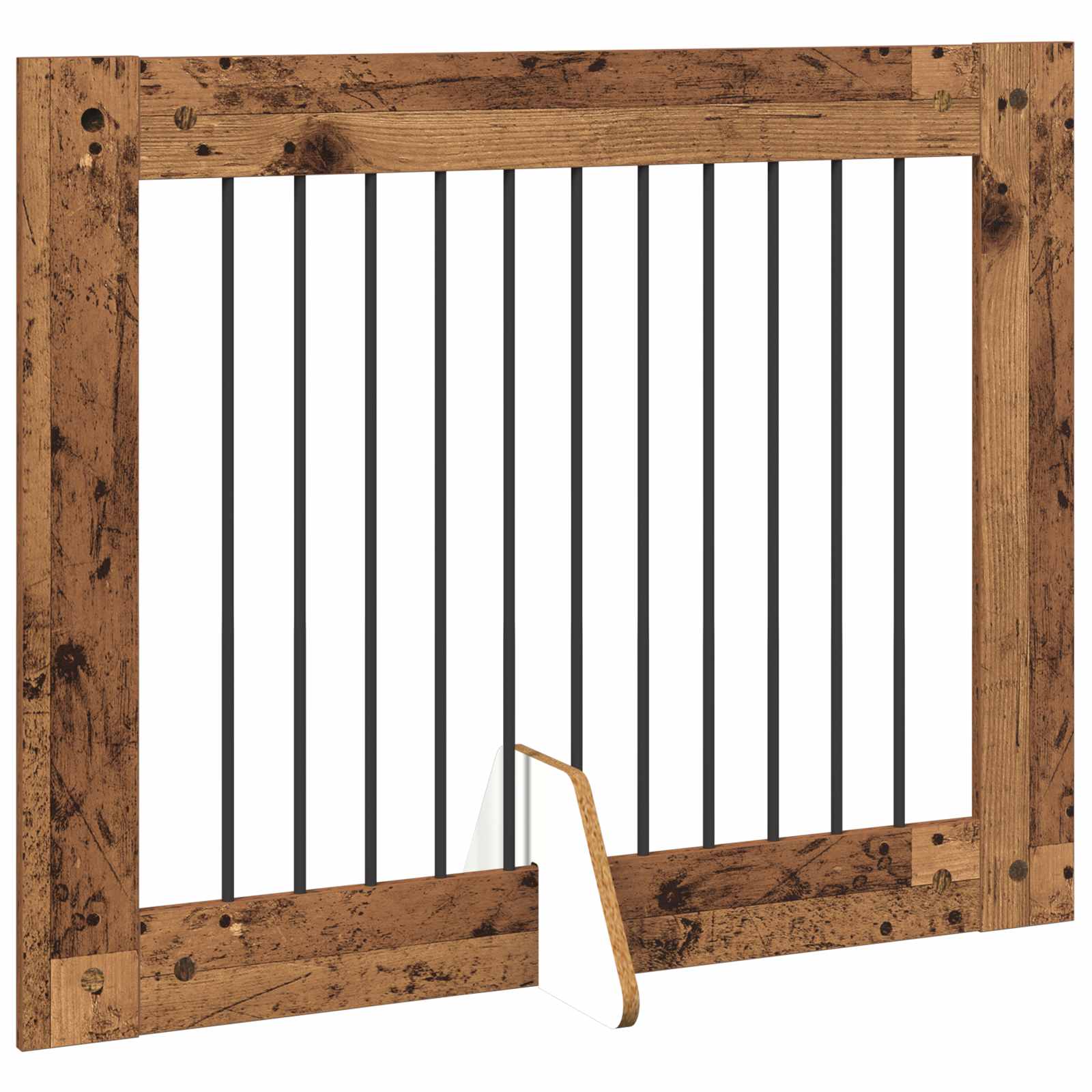 Klappbares Hundetor mit Ständern 2 stk. Altholz 200,5 cm