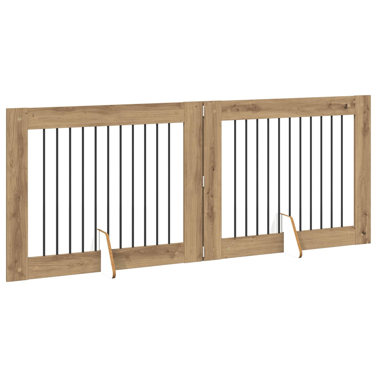 Klappbares Hundetor mit Ständern 2 stk. Artisan-Eiche 200,5 cm