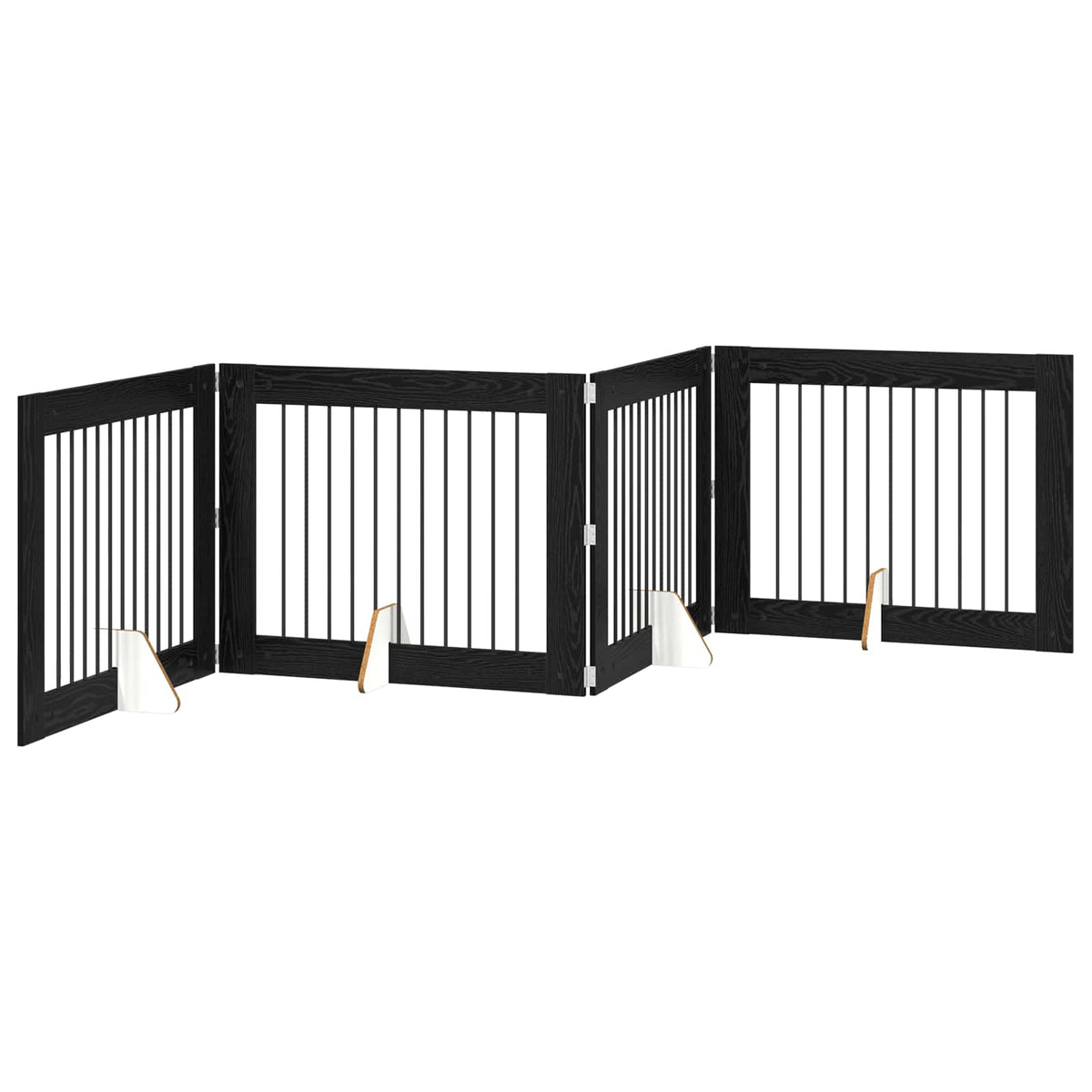 Klappbares Hundetor mit Ständern 4 stk. Schwarz Eichen-Optik