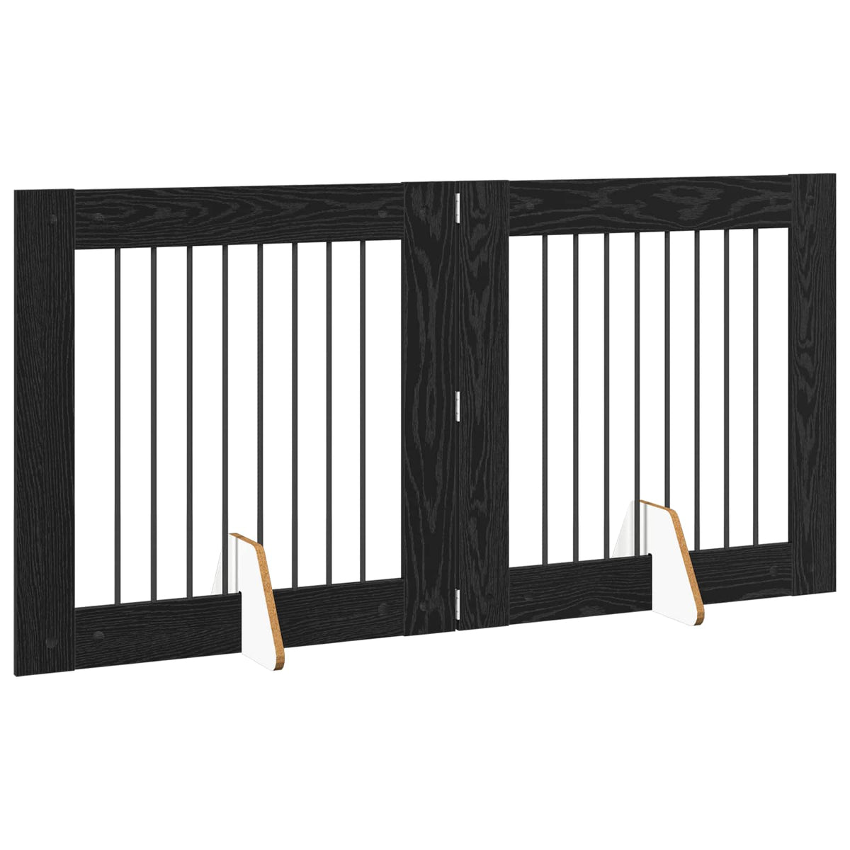 Klappbares Hundetor mit Ständern 2 stk. Schwarz Eichen-Optik