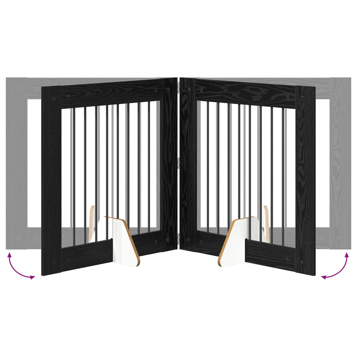 Klappbares Hundetor mit Ständern 2 stk. Schwarz Eichen-Optik