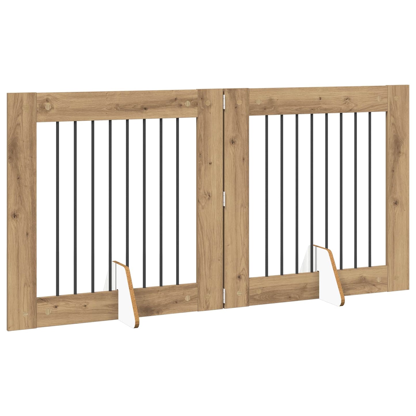 Klappbares Hundetor mit Ständern 2 stk. Artisan-Eiche 160,5 cm