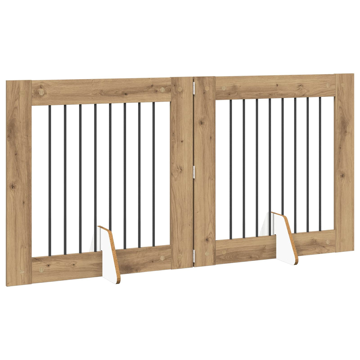 Klappbares Hundetor mit Ständern 2 stk. Artisan-Eiche 160,5 cm
